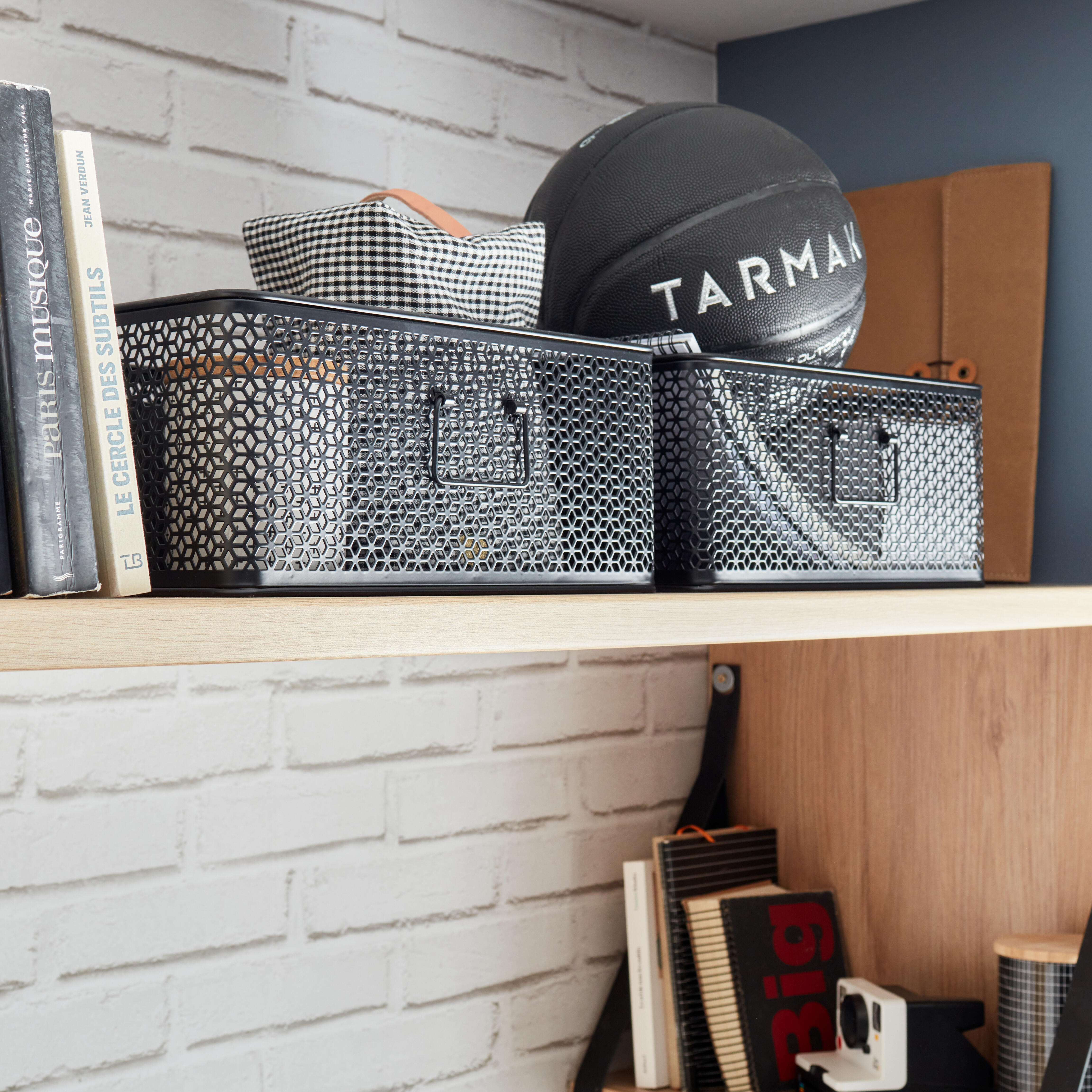 Panier BOX & BEYOND acier noir H.15 x l.31 x P.31 cm - 2