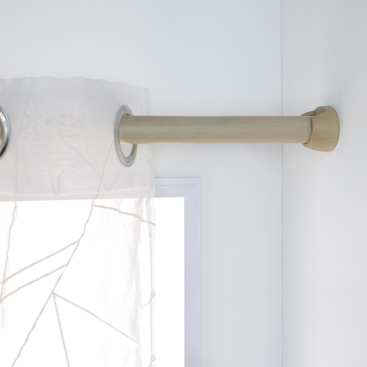 Lot de 2 supports tringle à rideau Naissance design, 28 mm chêne clair lasuré IN - 3