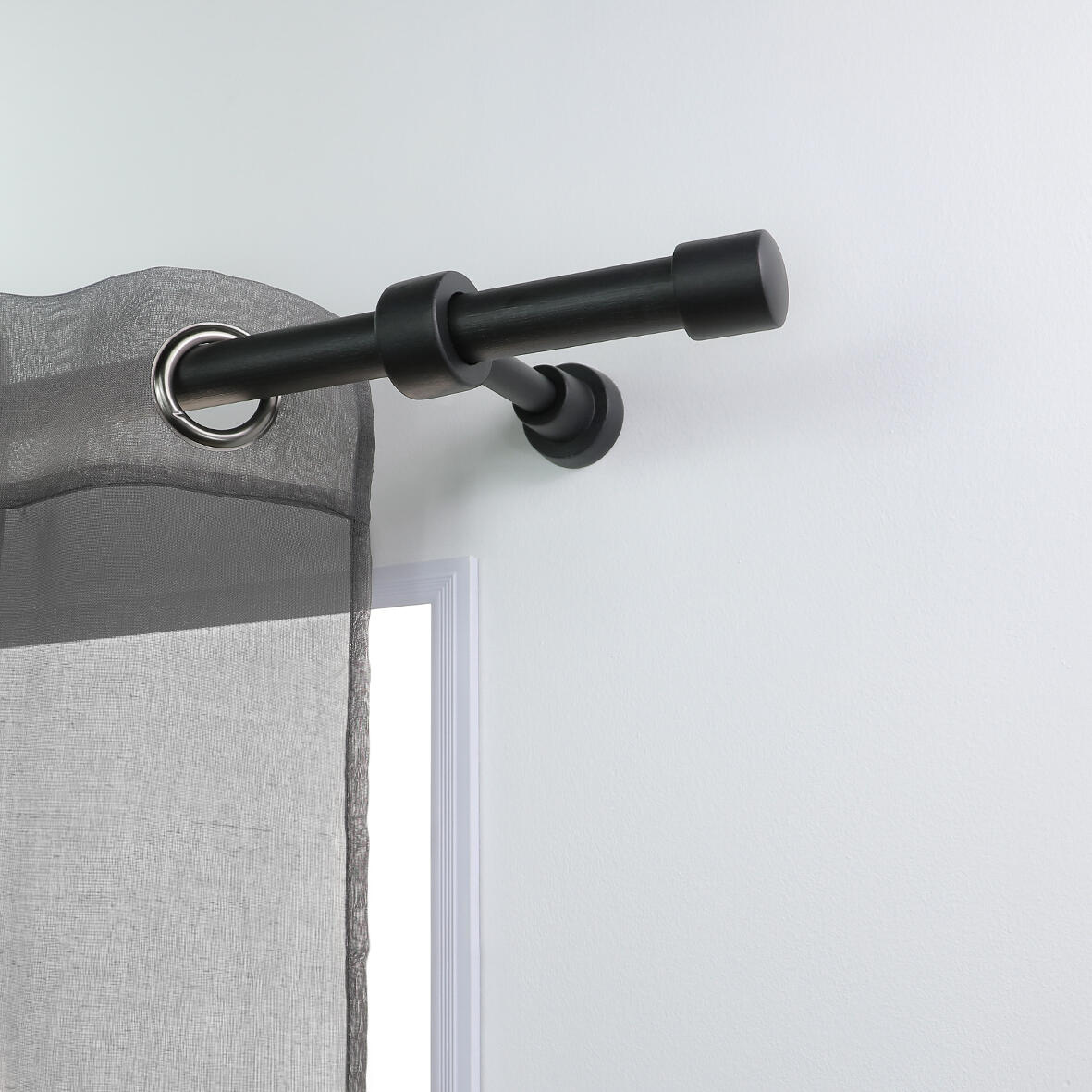 Lot de 2 embouts pour barre à rideau , Diam.28 mm noir Charme récup, INSPIRE - 3