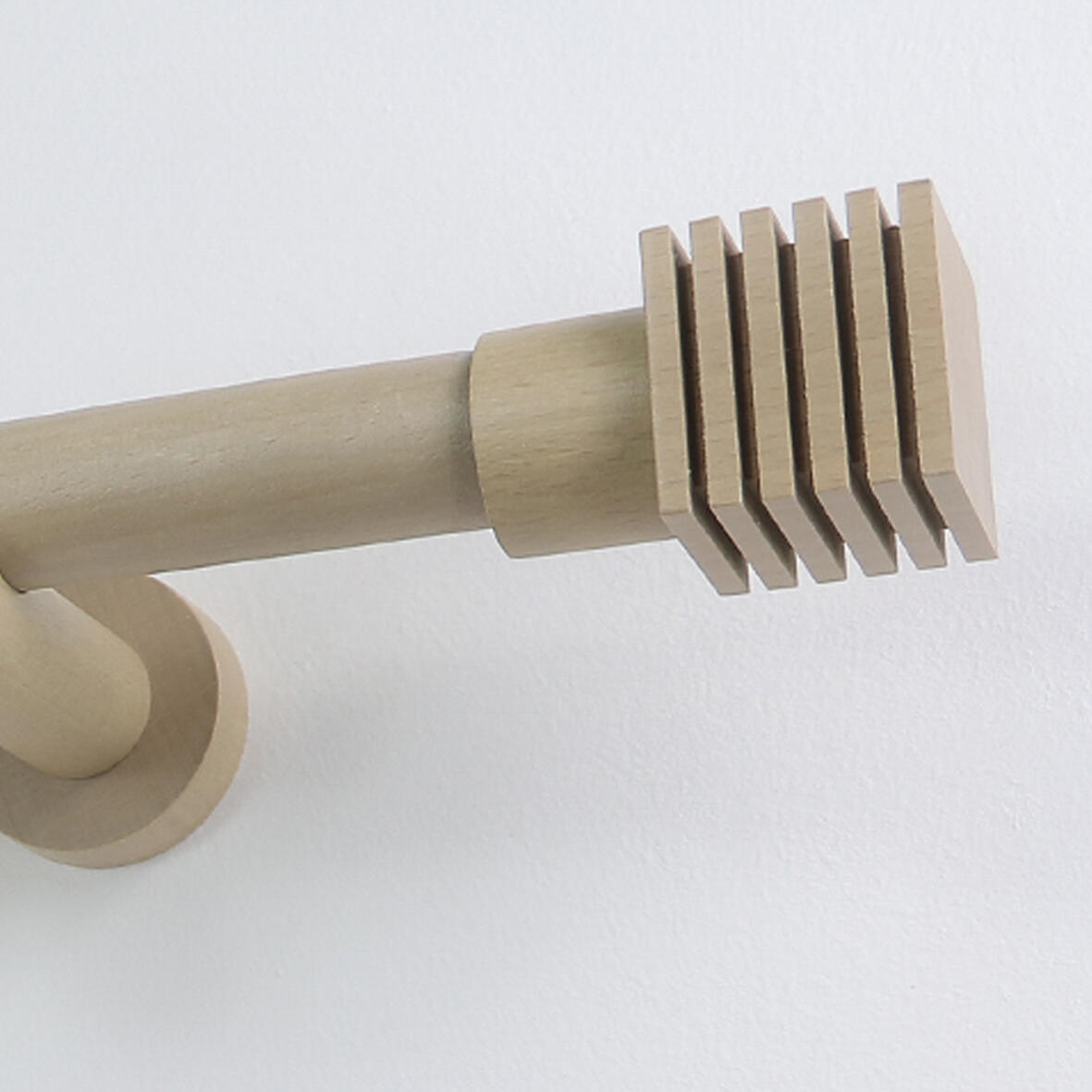 Embout pour barre à rideau, Diam.28 mm décor chêne clair Design, INSPIRE - 2