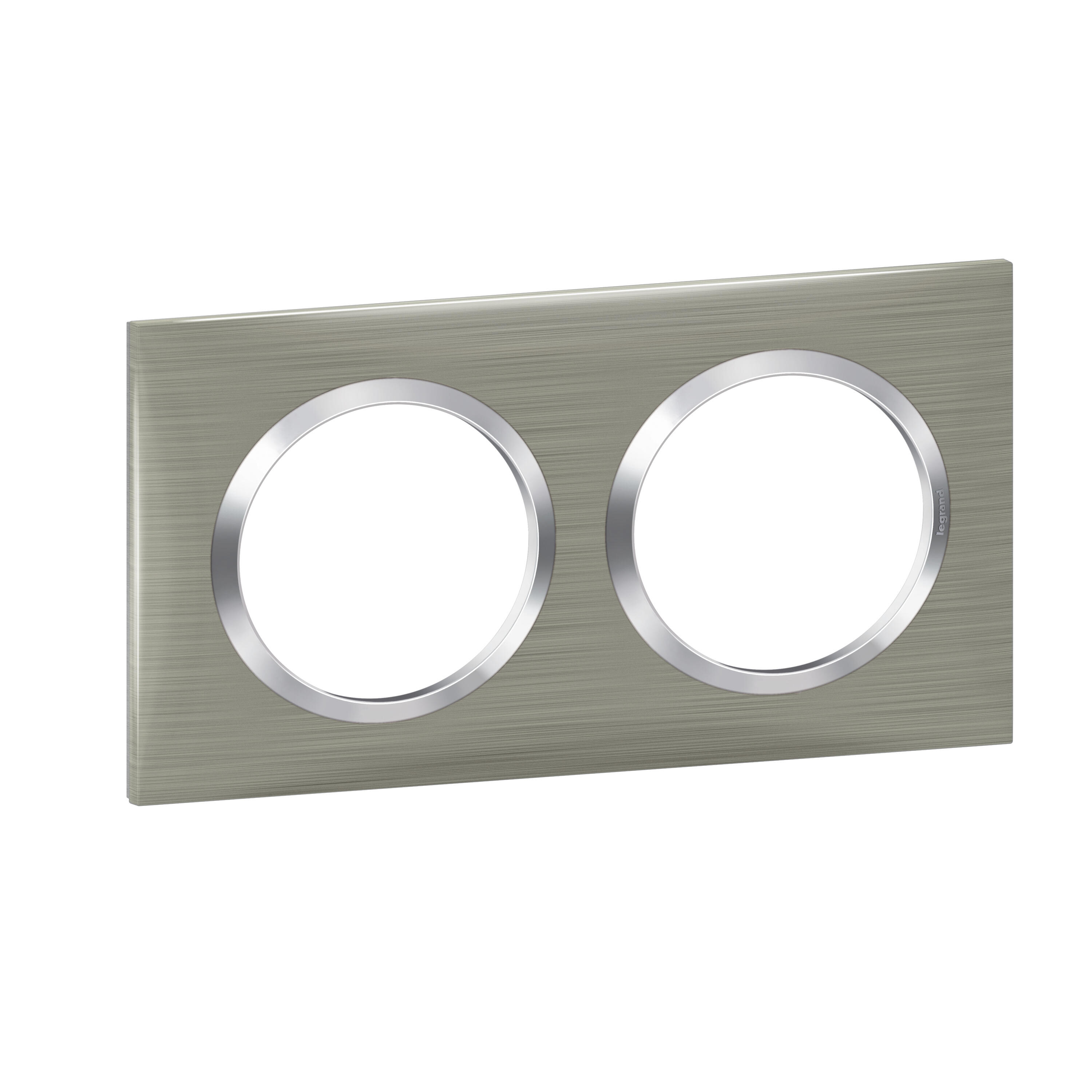 Plaque double Dooxie, LEGRAND, inox brossé - 3
