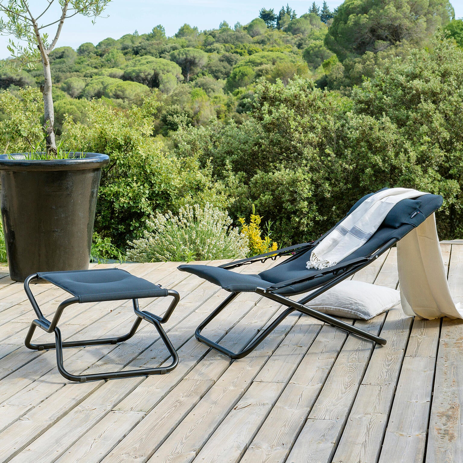 Transat de jardin en acier Air comfort gris acier LAFUMA MOBILIER - 2