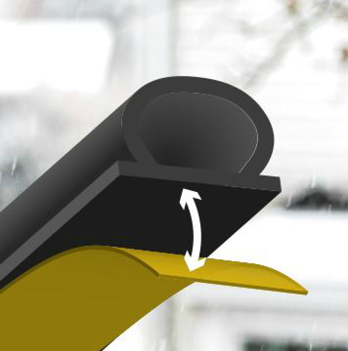 Joint de porte et fenêtre AXTON 1 à 7 mm, L.6 m noir - 3