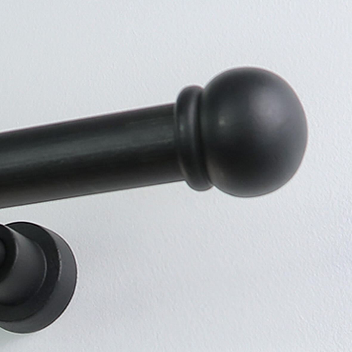 Lot de 2 embouts pour barre à rideau , Diam.28 mm noir Charme récup, INSPIRE - 2