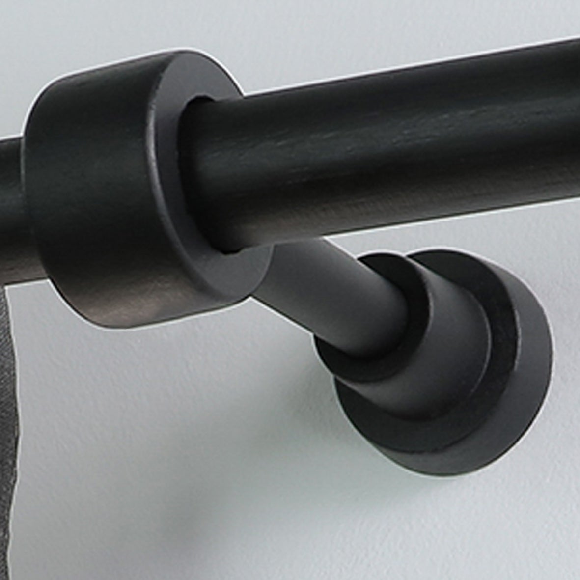 Support extensible tringle à rideau Charme récup, 28 mm noir peint INSPIRE - 2