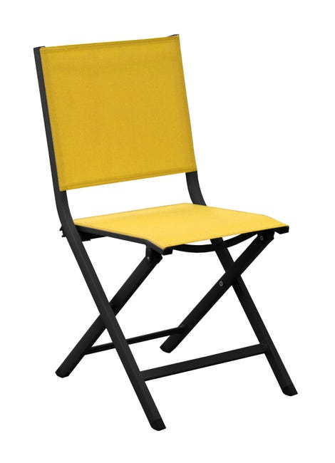 Chaise Thema en Tissu Jaune
