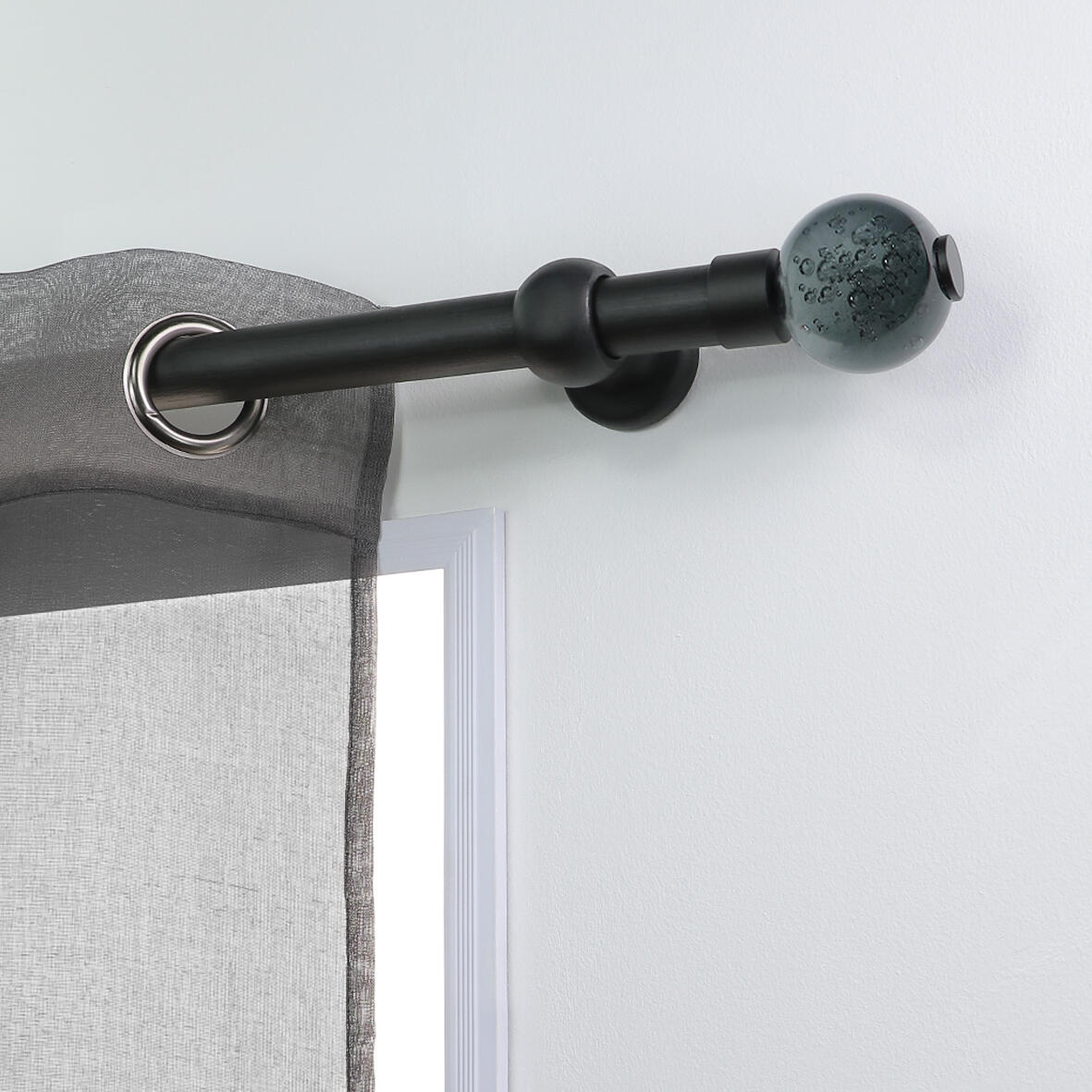 Support tringle à rideau Charme récup, 28 mm noir INSPIRE - 3