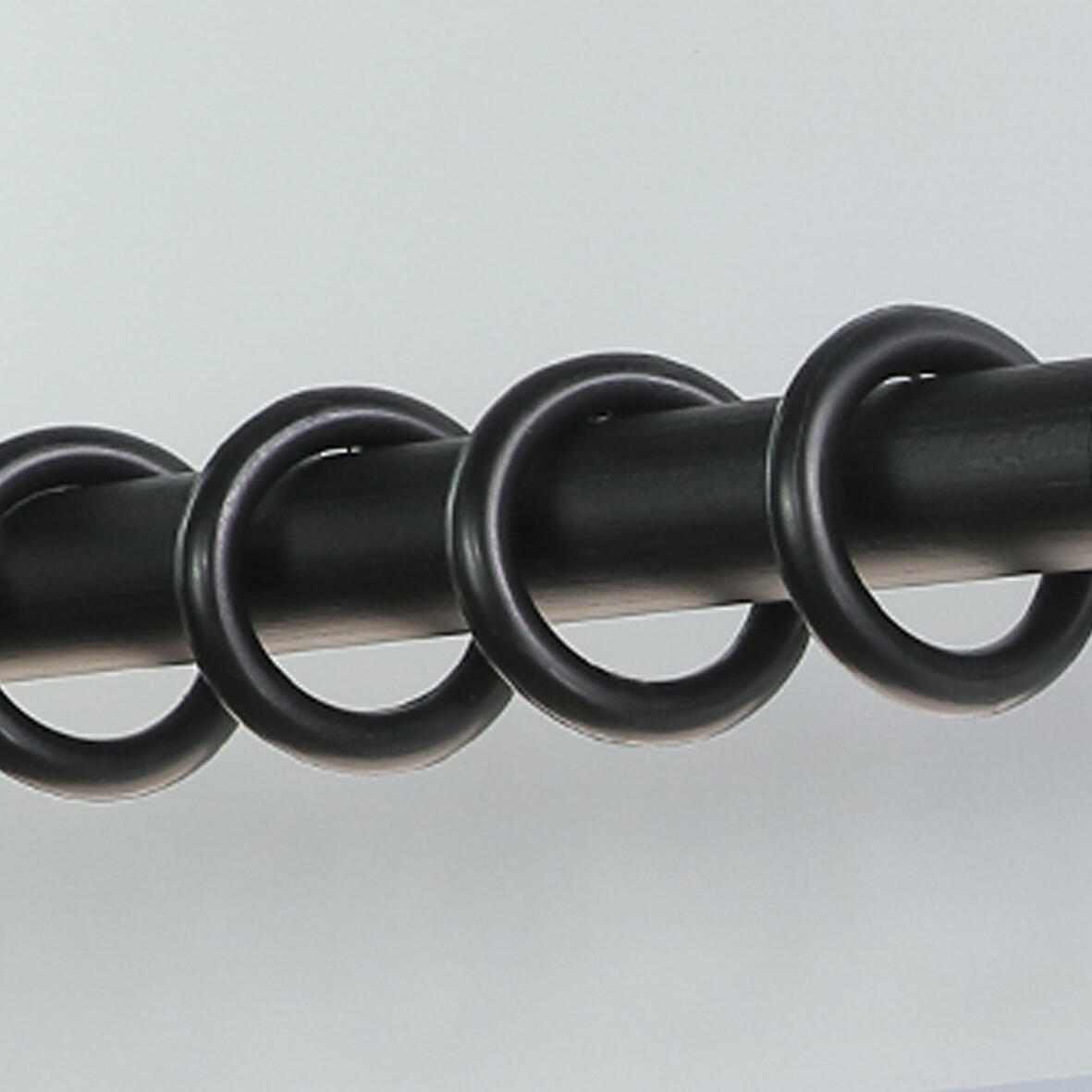 Lot de 10 anneaux pour tringle à rideau Charme récup 28 mm polypropylène noir ma - 2