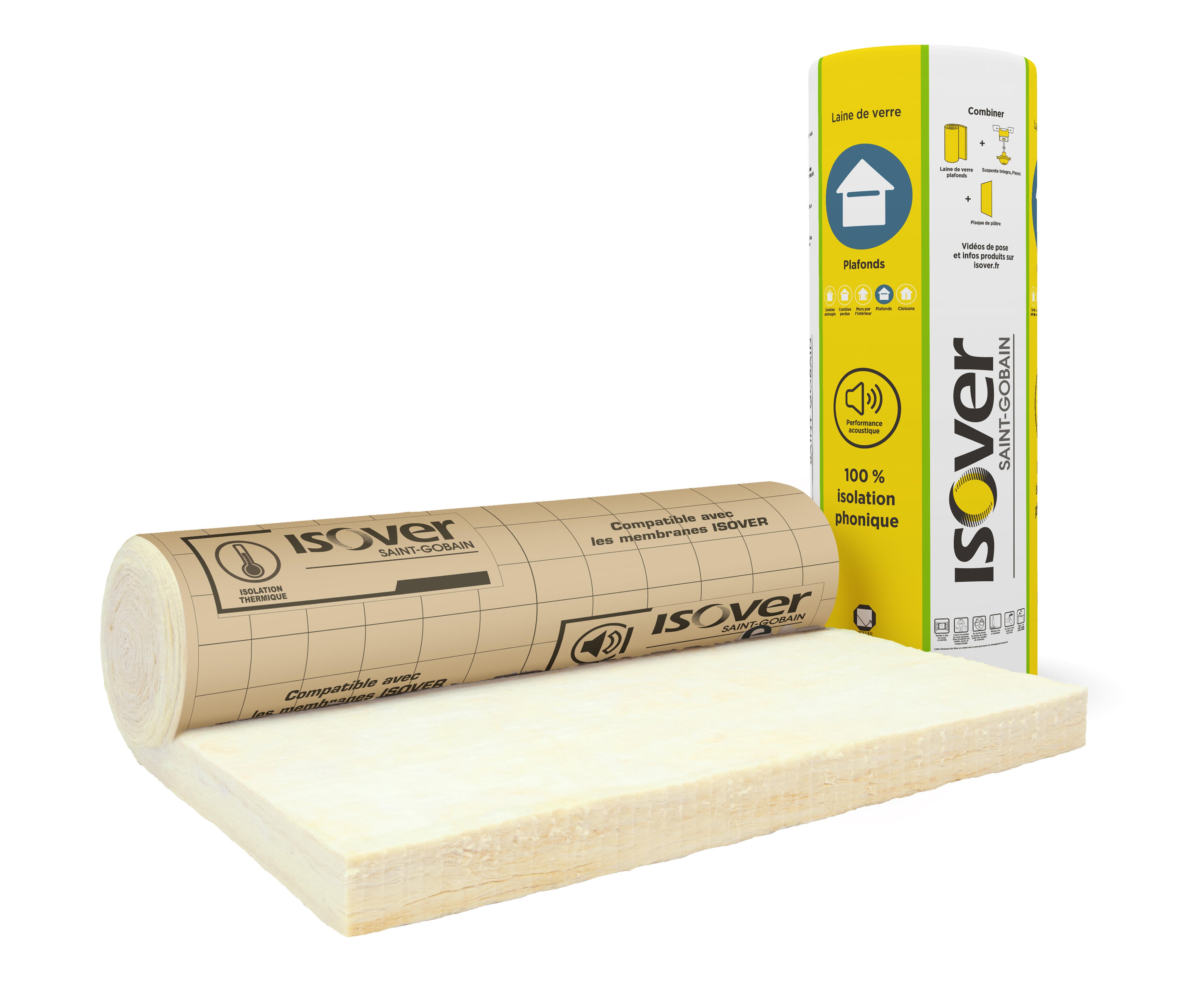 Rouleau laine de verre plafond ISOVER 040 kraft, Ep.100mm, 8x1.2m, R2.5 — free download