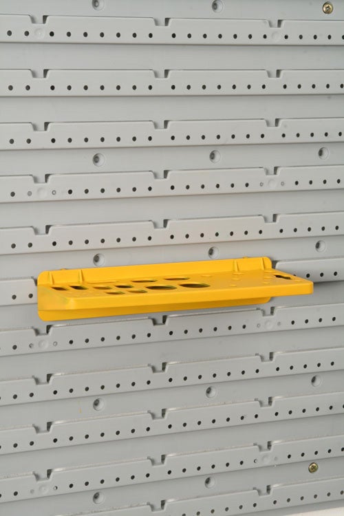Porte 24 outils pour panneau mural jaune, l.23 x H.4.6 x P.9.5 cm