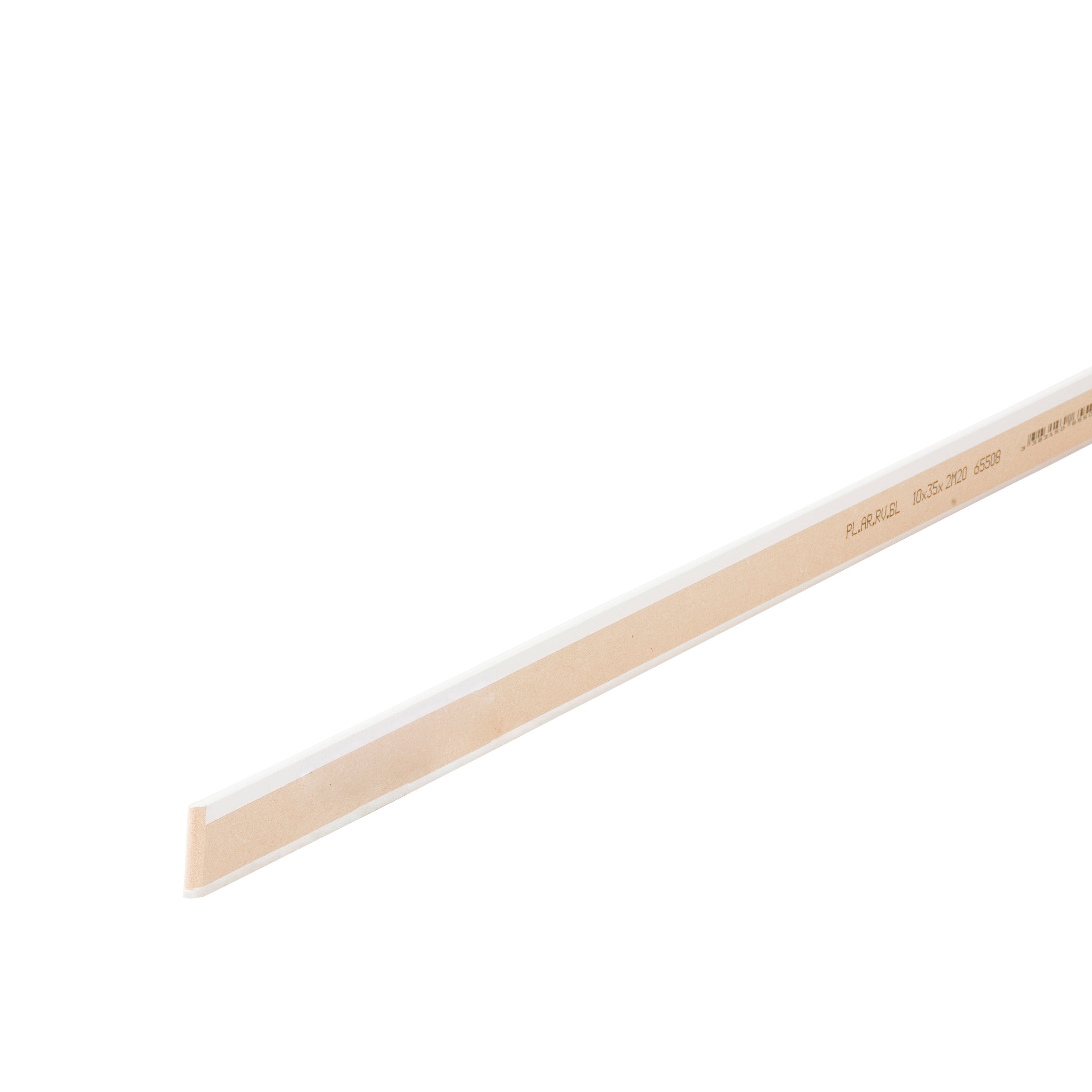 Plinthe médium (MDF) arrondie revêtu mélaminé blanc, 10 x 35 mm, L.2.2 m - 3