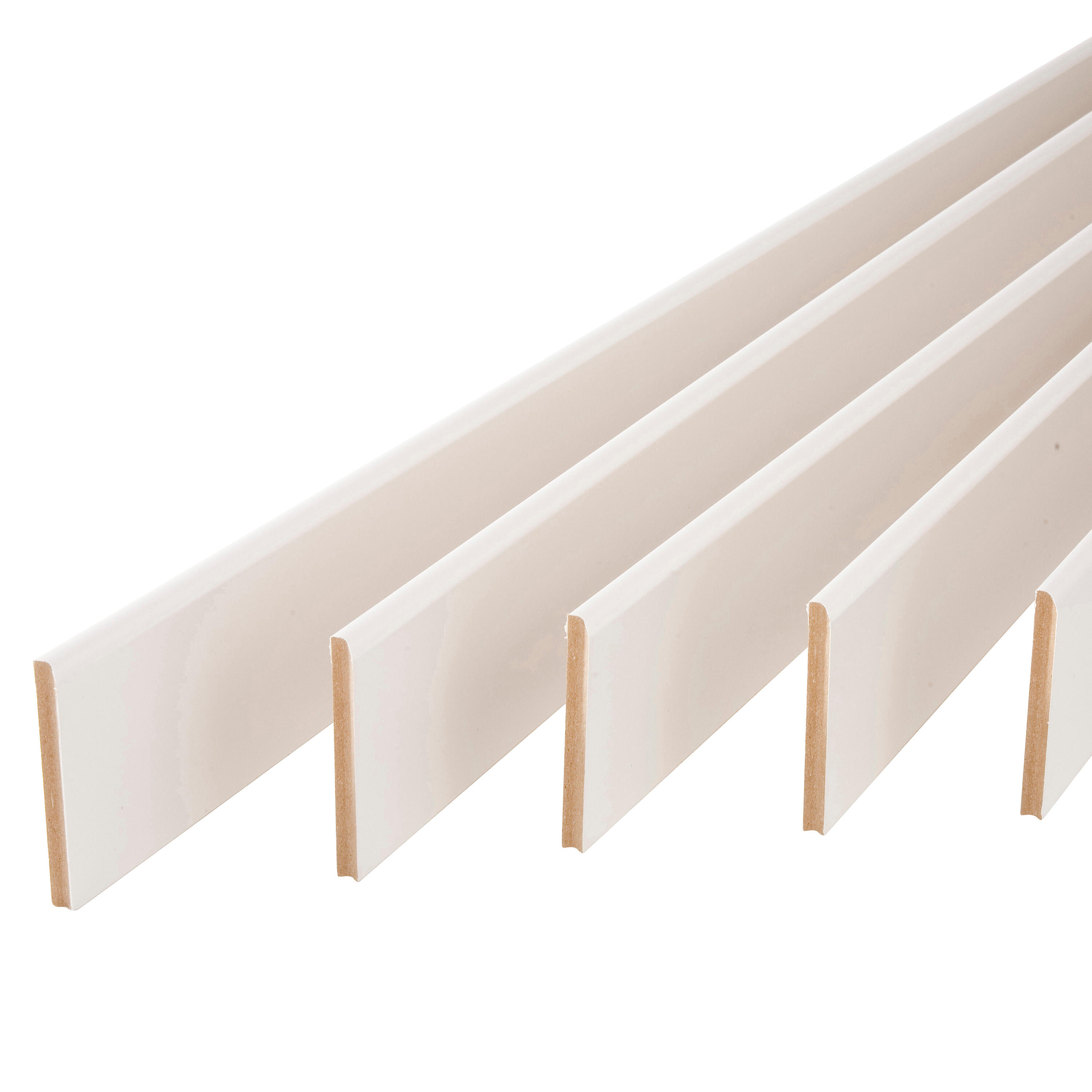 Lot de 5 plinthes arrondies, revêtement blanc 9 x 95 mm x 2m - 2