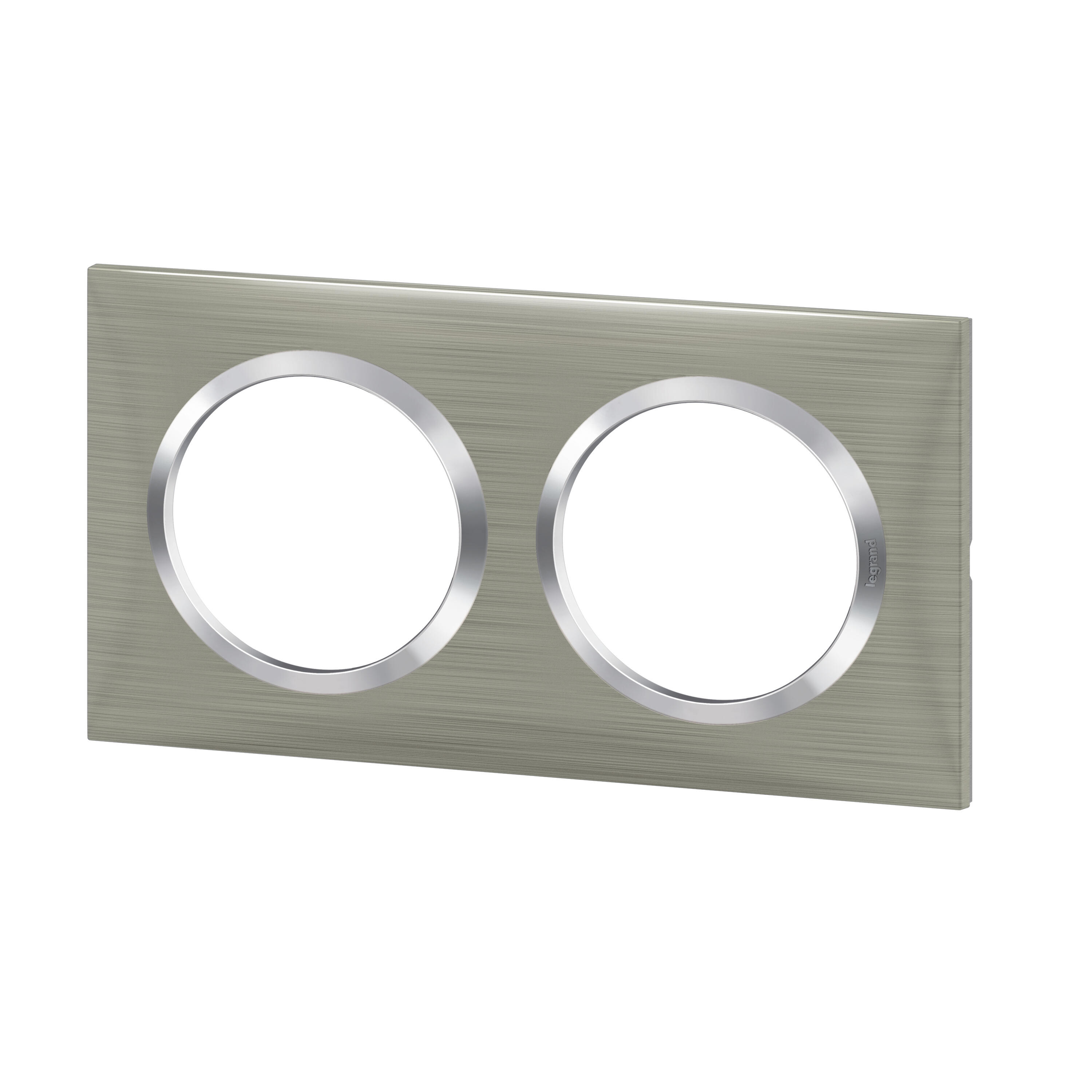 Plaque double Dooxie, LEGRAND, inox brossé - 2