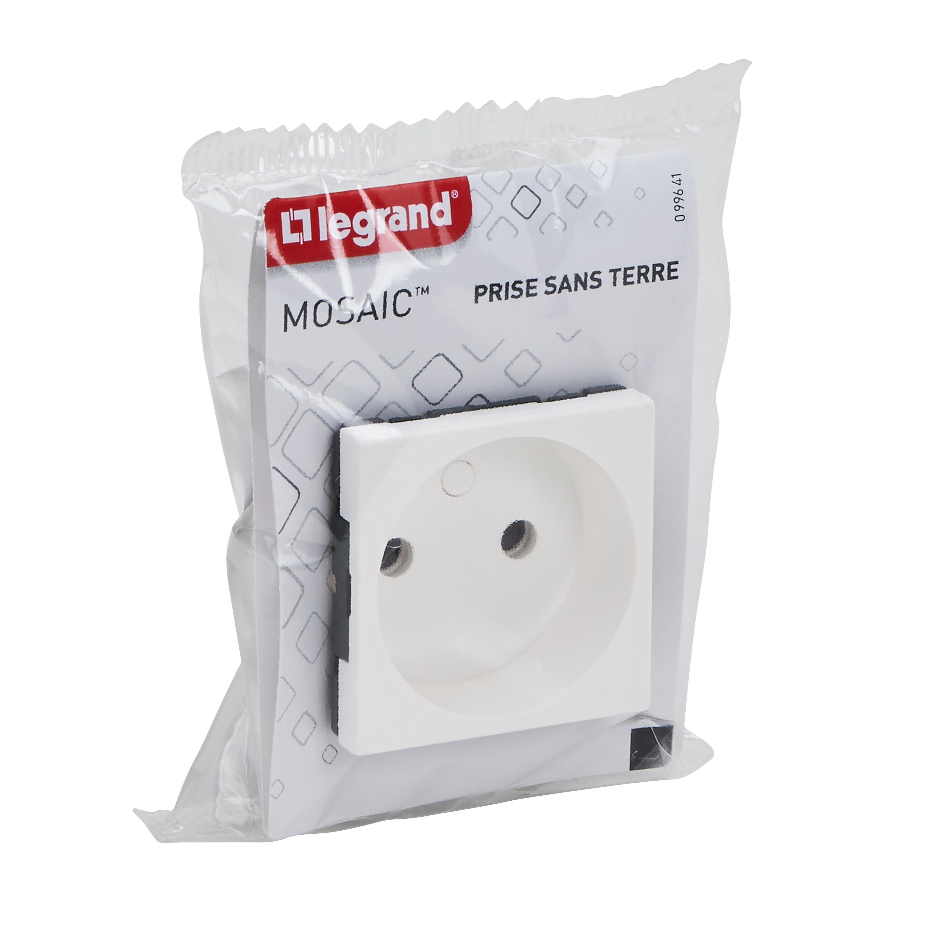 Prise sans terre à assembler Mosaic, LEGRAND blanc - 2