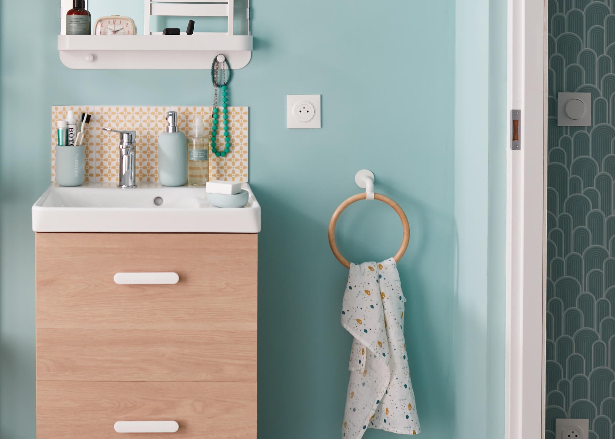 Lot de 10 prises affleurante avec terre Dooxie, LEGRAND, blanc - 3