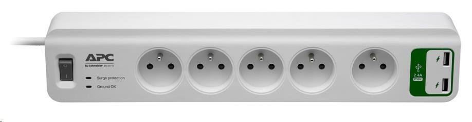 Multiprise parafoudre 5 prises + 2 ports usb, SCHNEIDER ELECTRIC - 3