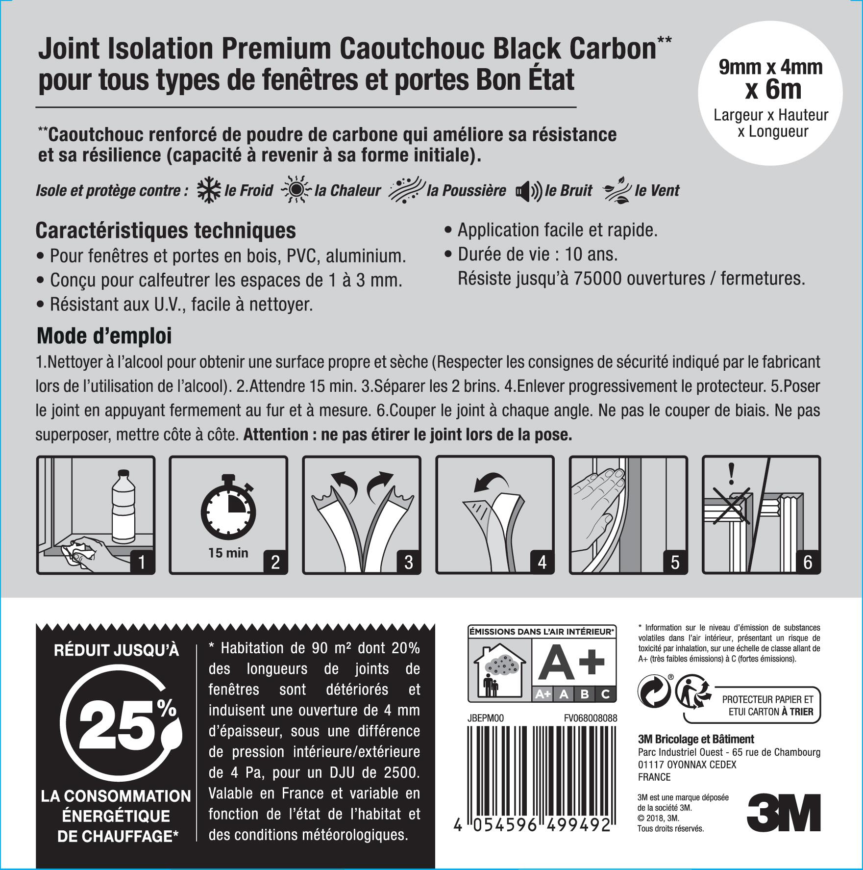 Joint de porte et fenêtre bon état Premium 3M 1 à 3 mm, L.6 m marron - 4