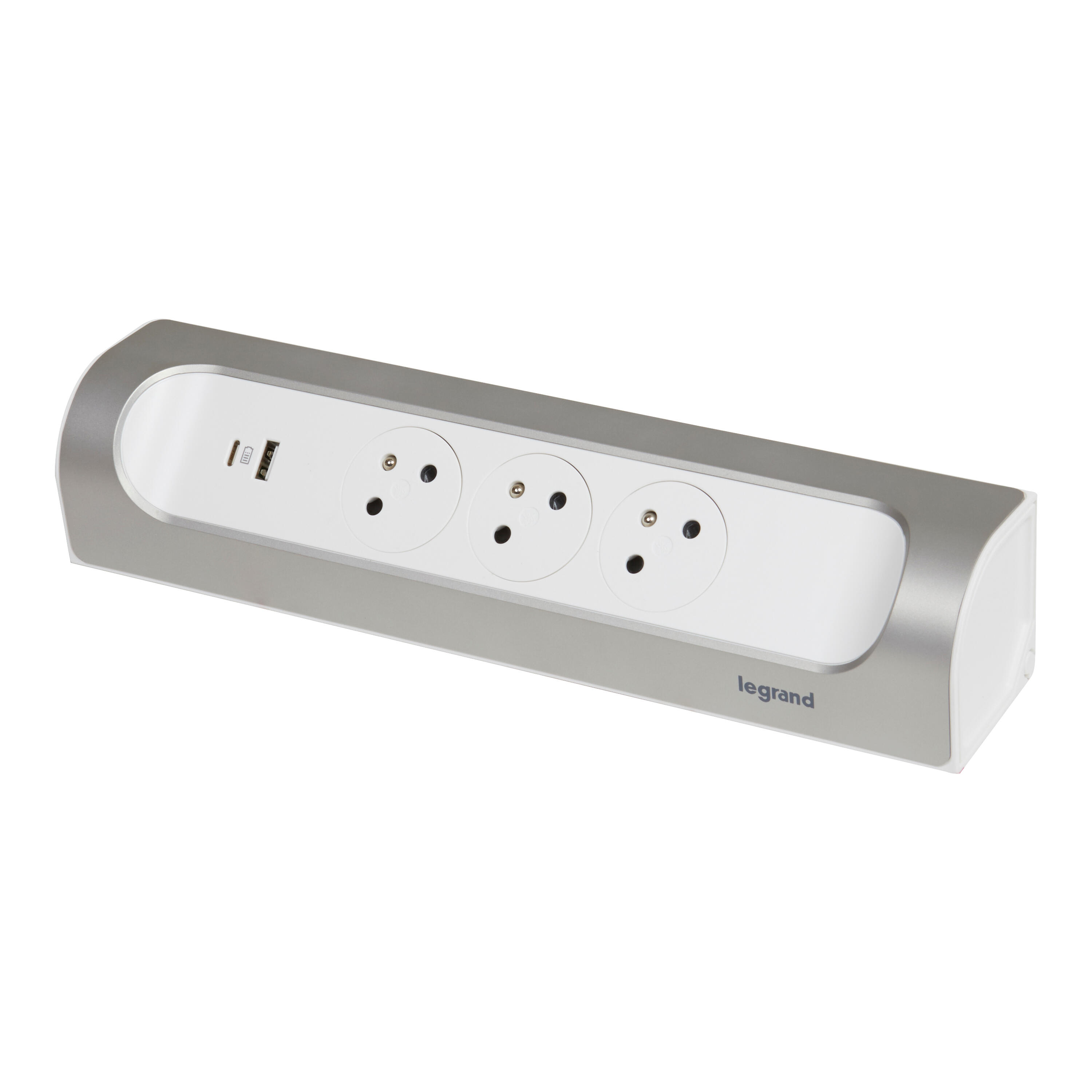 Multiprise 1 USB A 1 USB C 0 m gris aluminium LEGRAND - 2