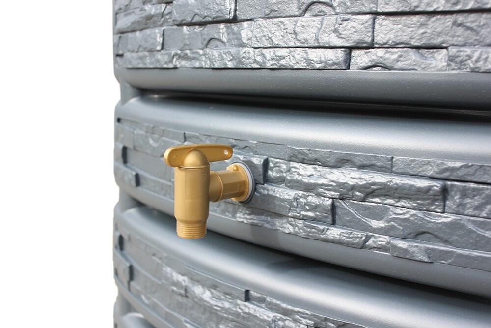 Récupérateur d'eau GARANTIA rectangulaire mural,Slim Stone gris granit , 500 l - 8