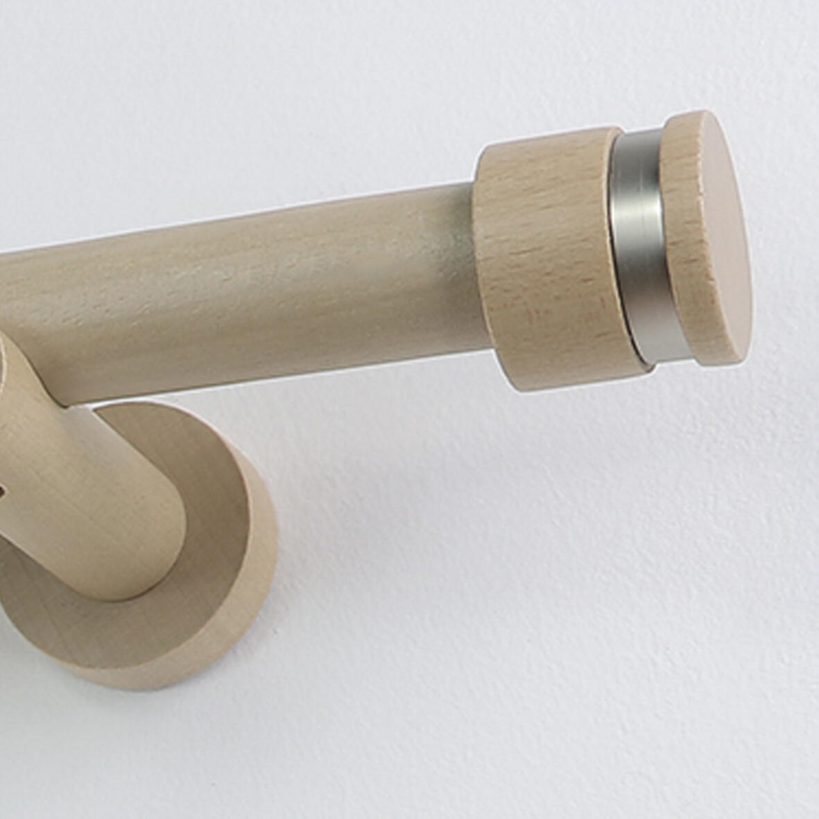 Lot de 2 embouts pour barre à rideau , Diam.28 mm décor chêne clair Design, INSP - 2