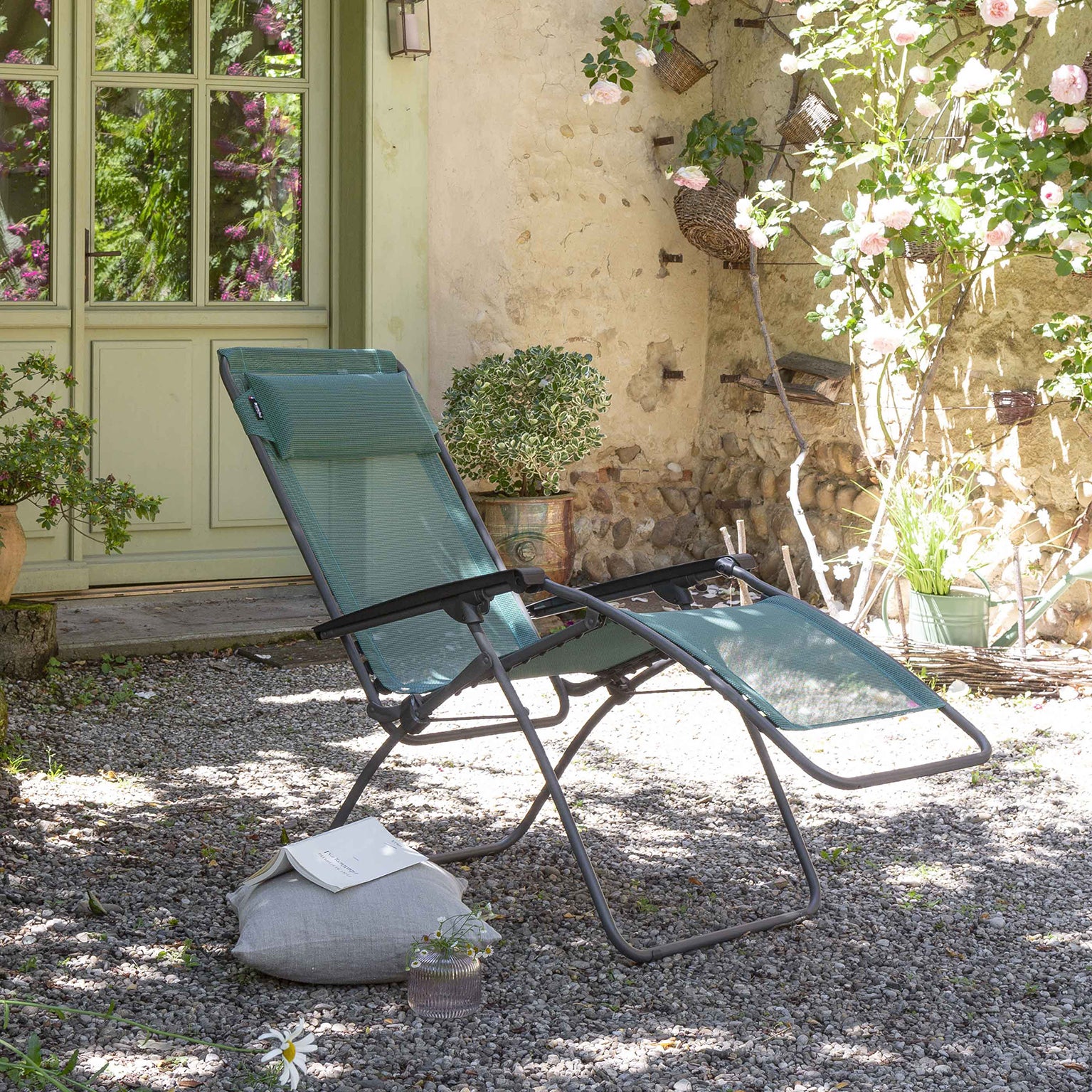 Bain de soleil sans coussin en acier LAFUMA MOBILIER Batyline vert - 3
