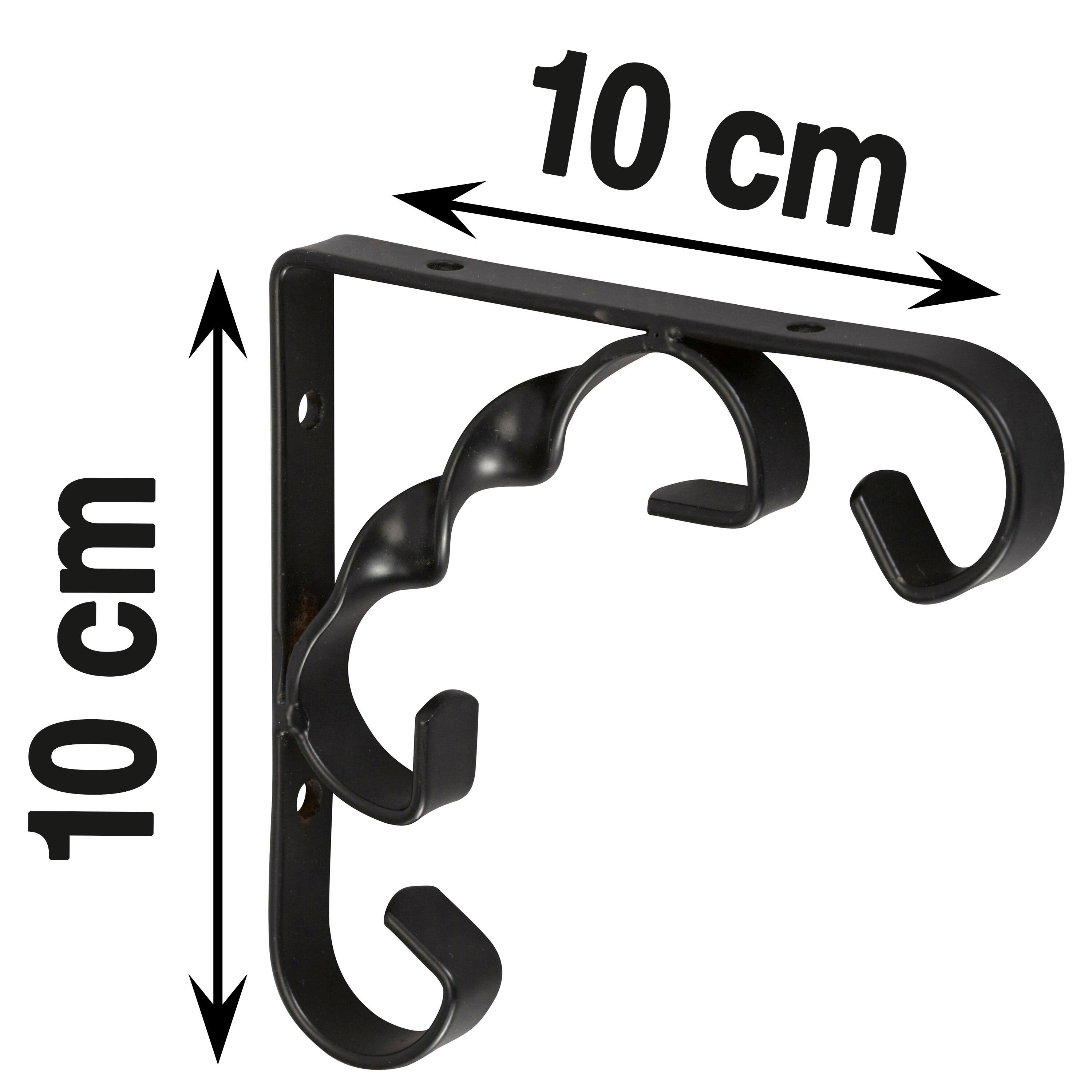 Equerre Rétro acier epoxy noir, H.10 x P.10 cm - 2