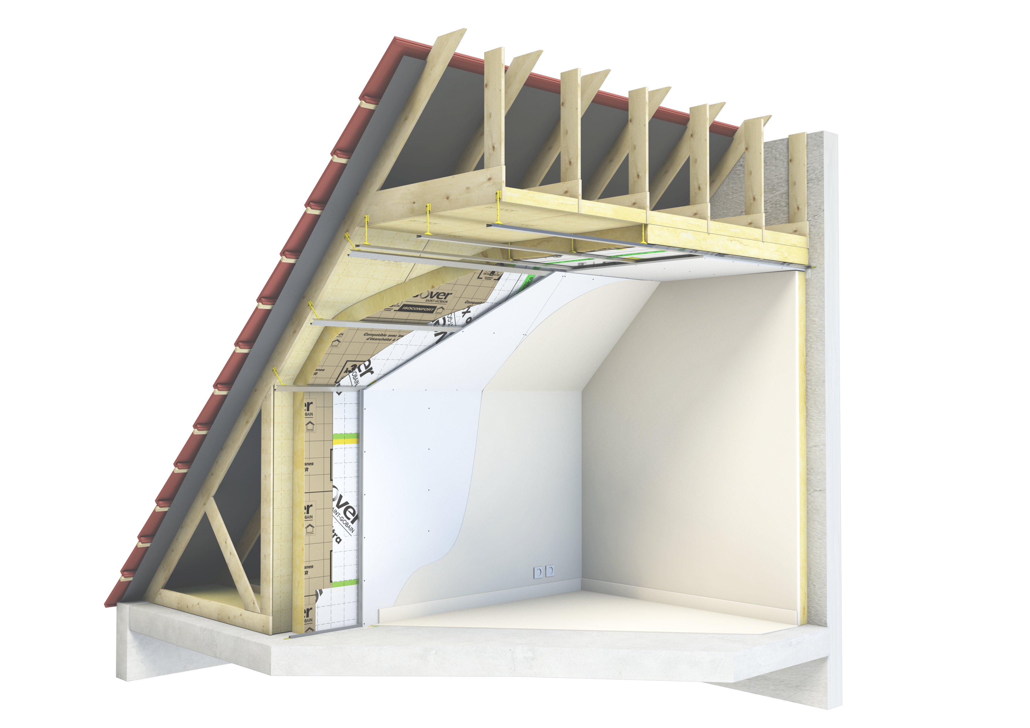 Rouleau laine de verre ISOVER Isoconfort 35 kraft, Ep.280mm, 2x1.2m, R8 - 2