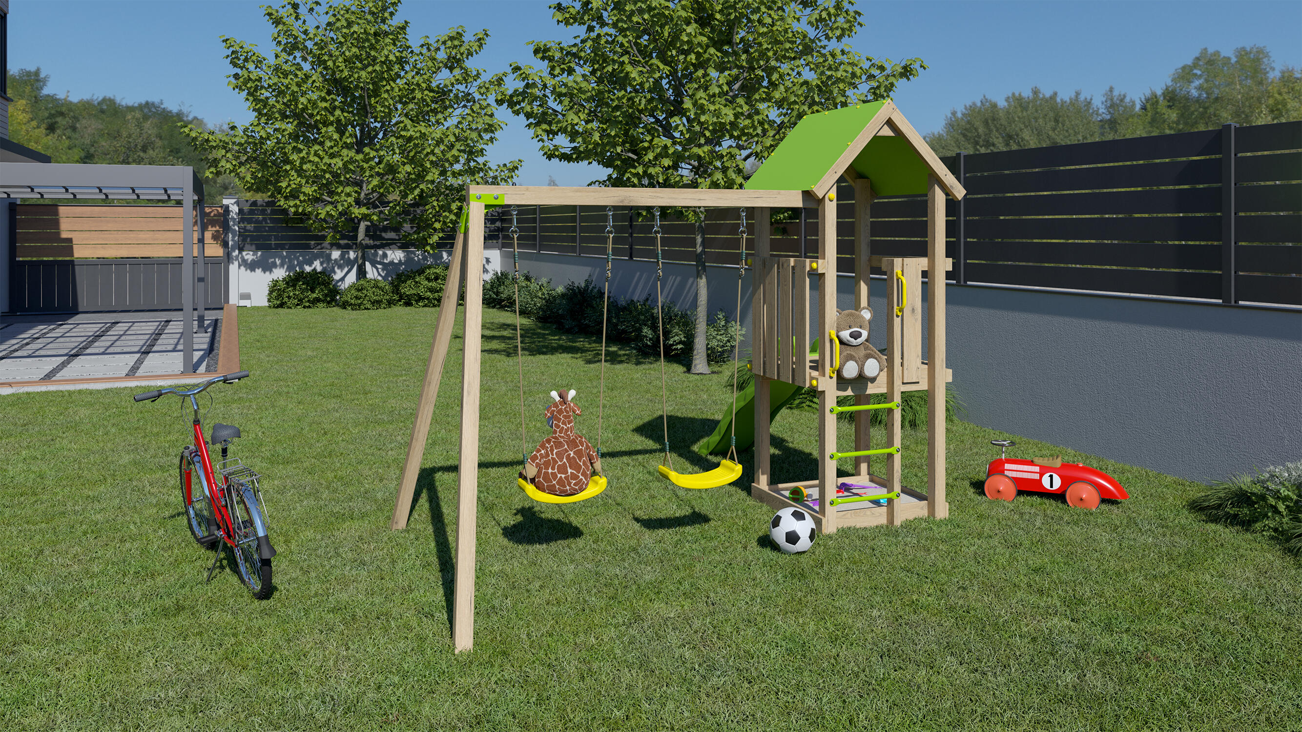 Aire de jeux bois Easy Xperience TRIGANO, H.240 cm - 2