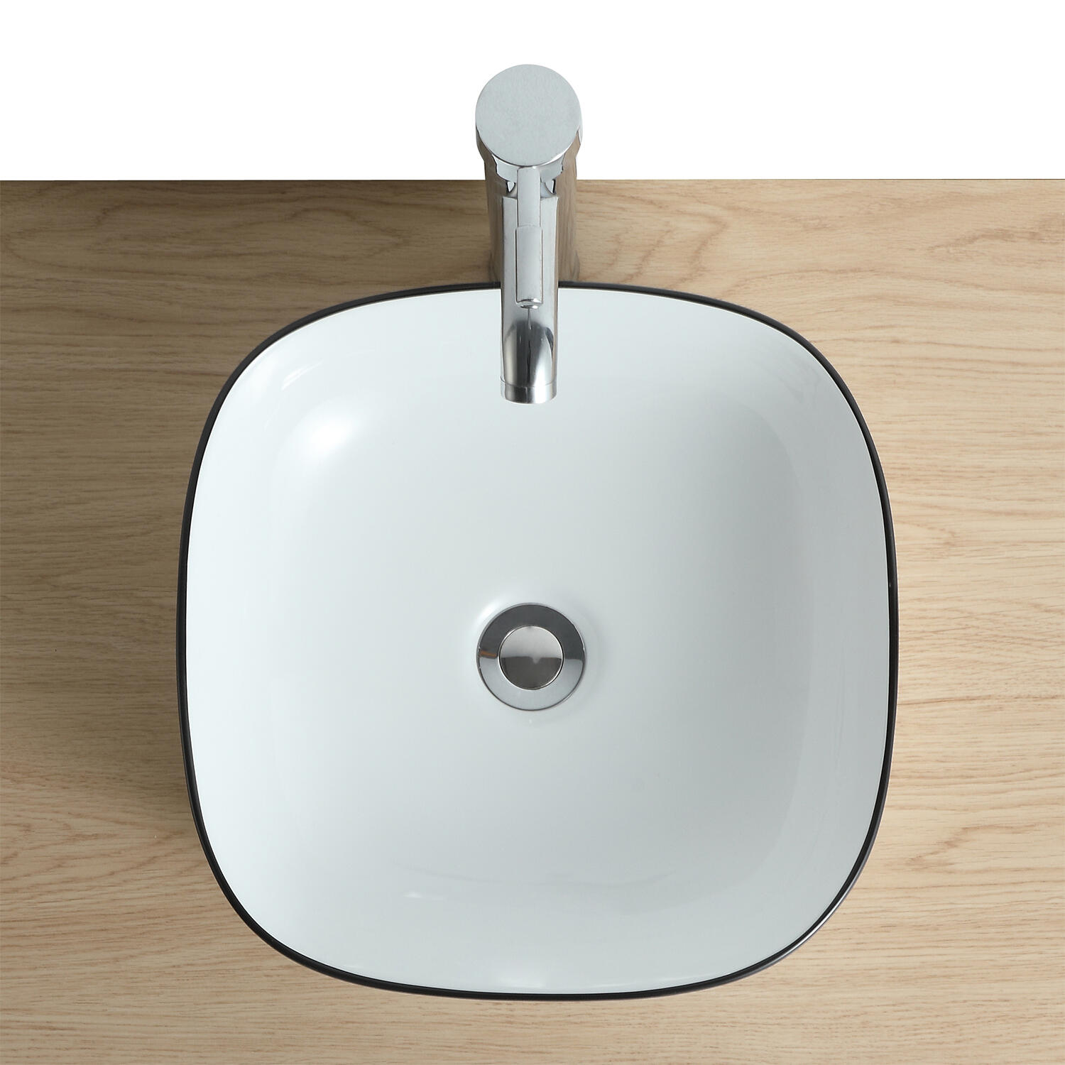 Vasque à poser céramique carré Diego H.12 x l.37 x P.37 cm blanc brillant - 3