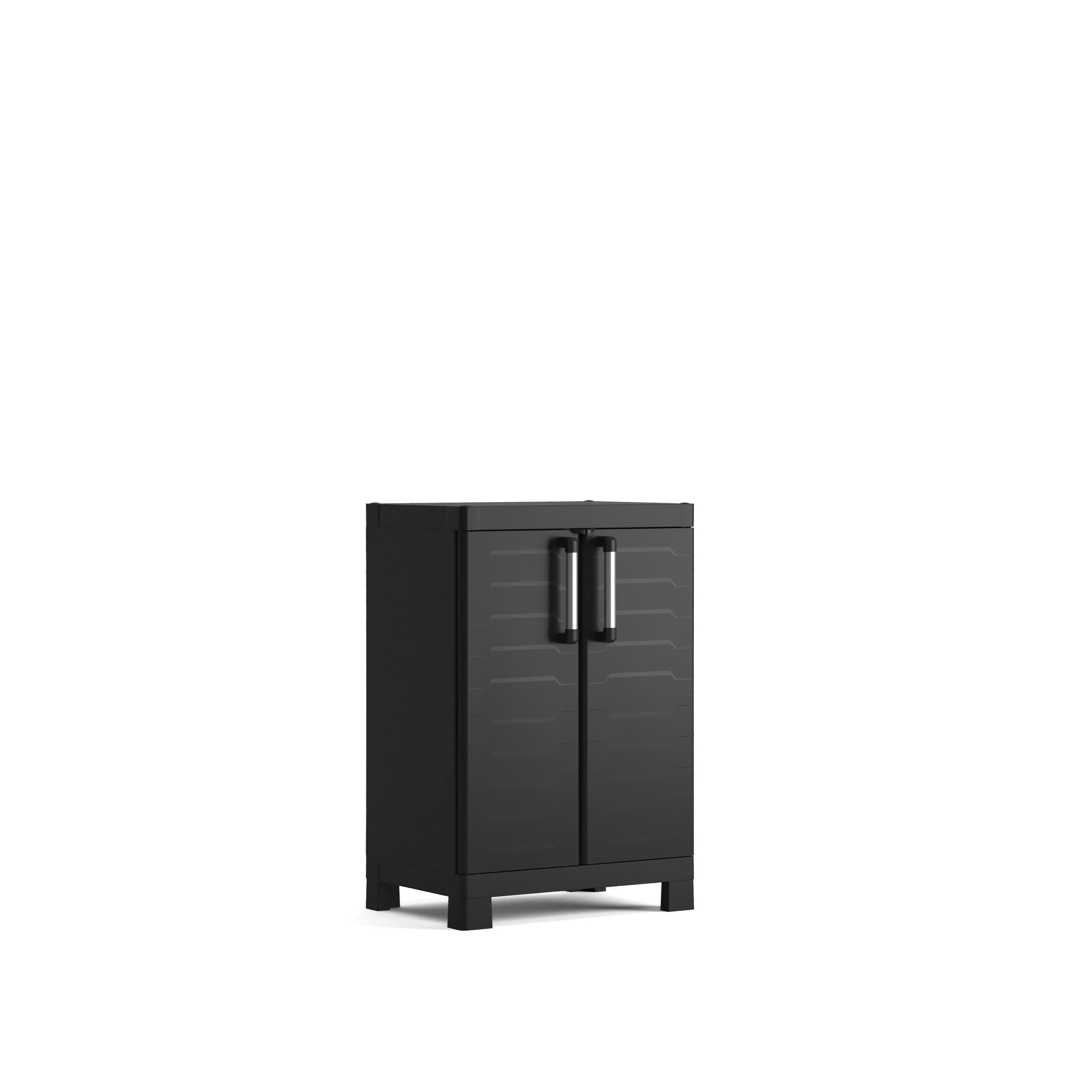 Armoire Keter Linear – Rangement Porte-balai – Résine Grise – étagères Réglables