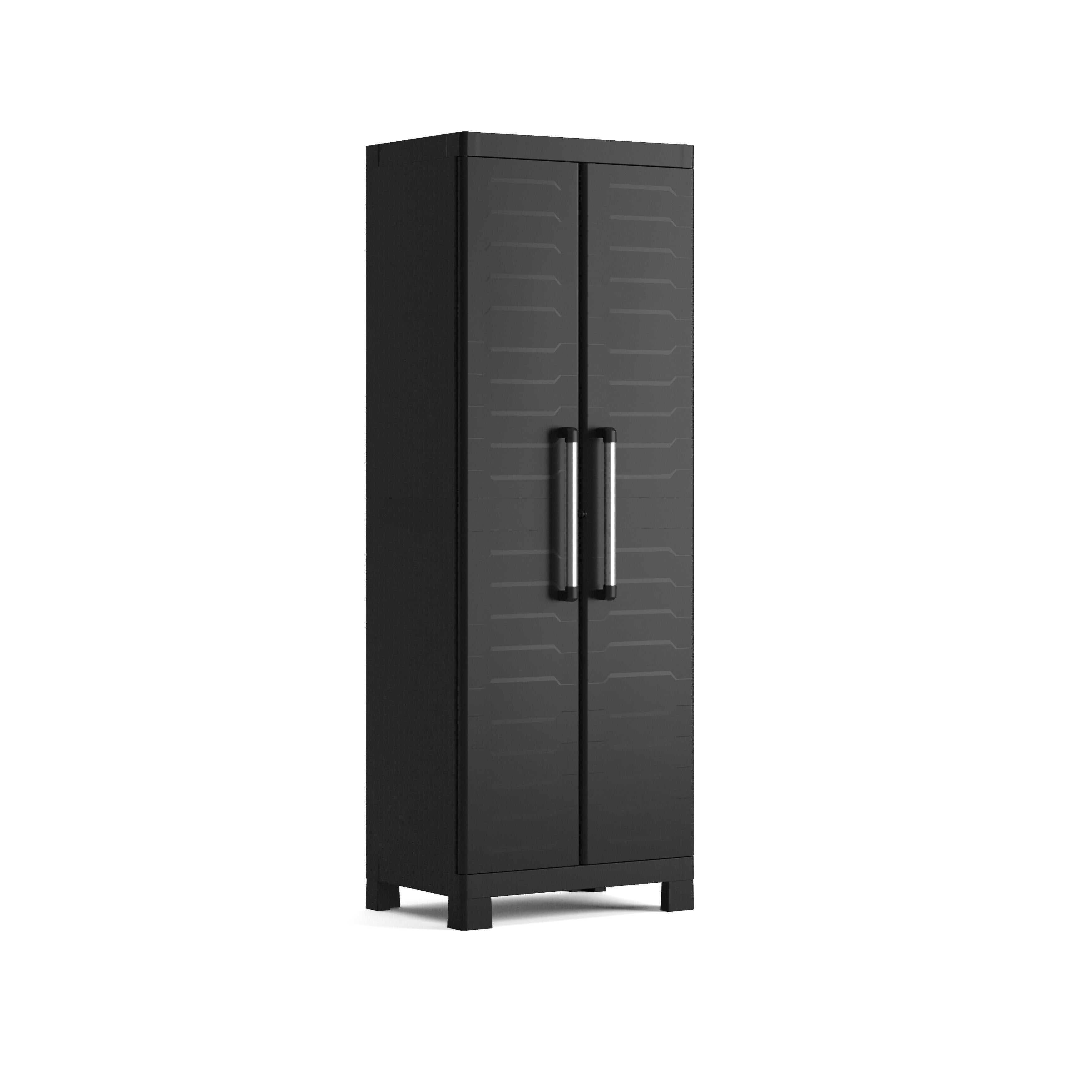 Armoire Métallique PROREGAL Elephant - 185x120x40cm - 4 étagères Réglables - Portes Battantes Noires