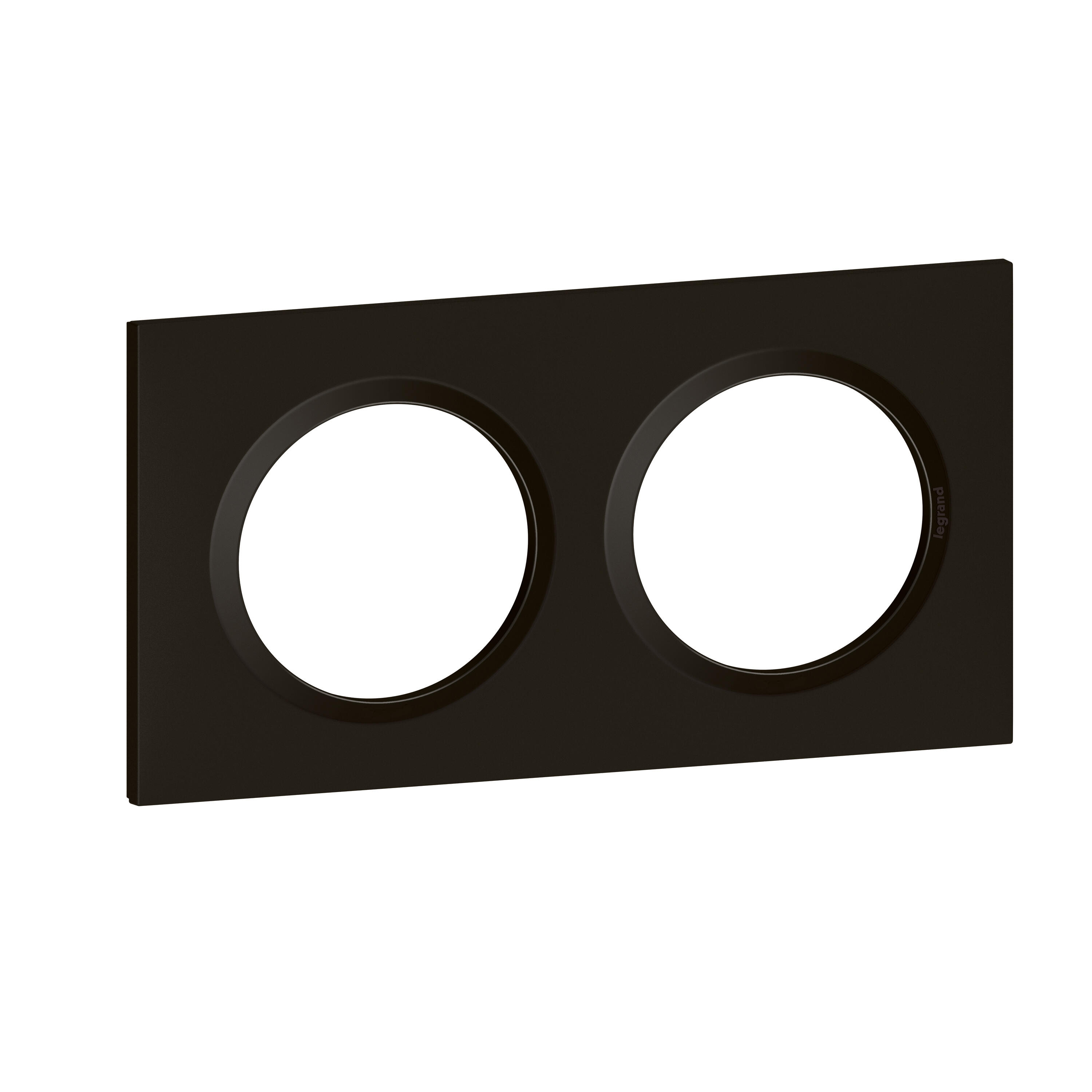 Plaque double Dooxie, LEGRAND, noir velours - 3