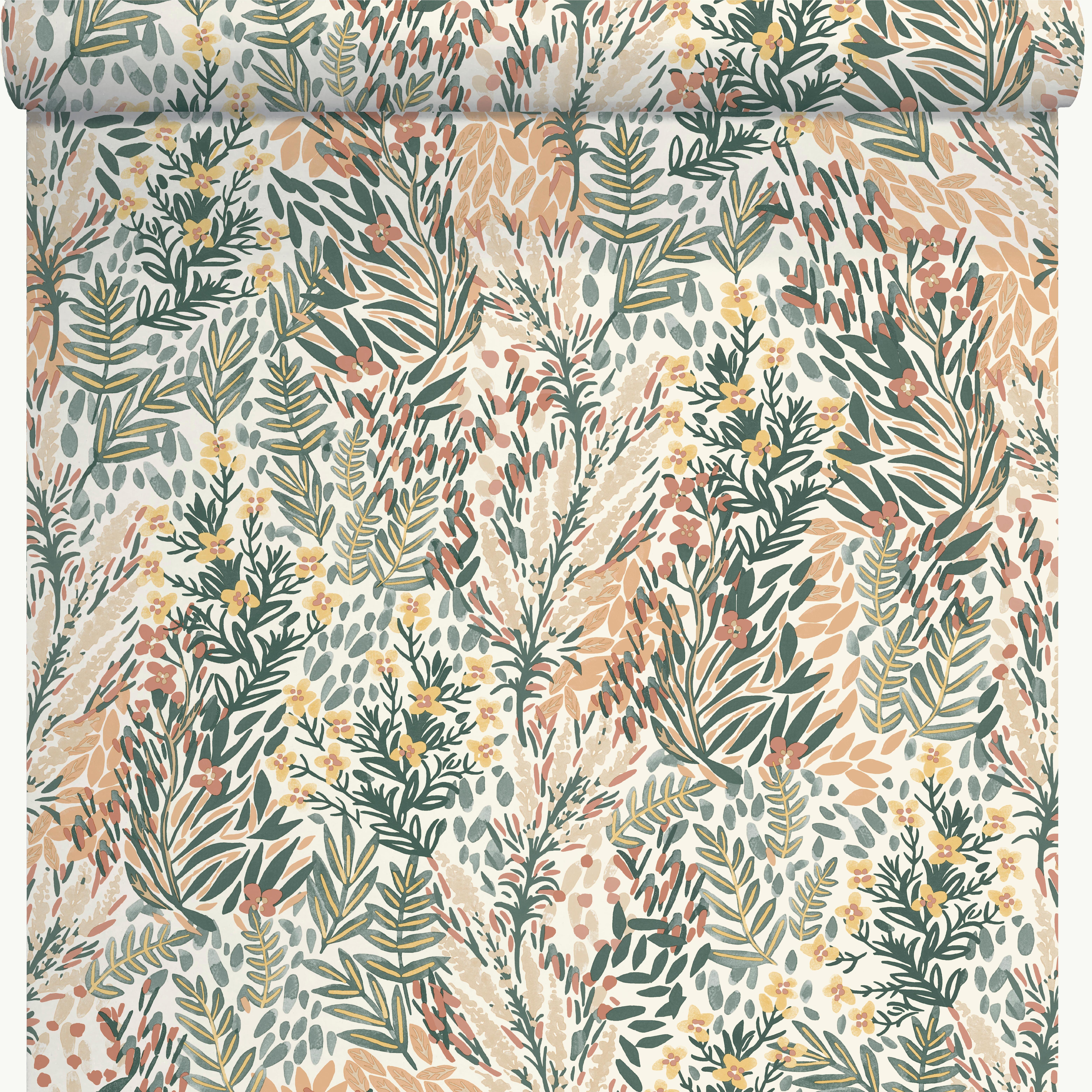 Papier peint intissé Jardin fleuri vert céladon - 4