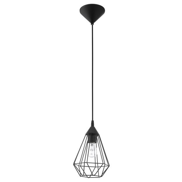 Suspension 1xE27 inox noir EGLO Tarbes D.17.5 cm