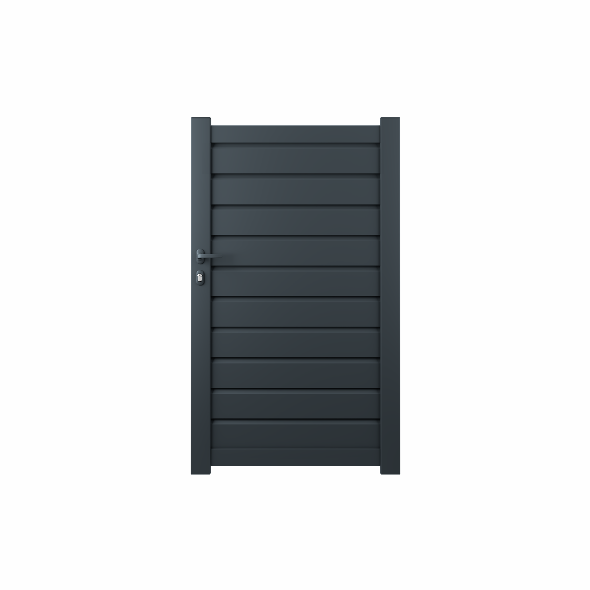 Portillon battant aluminium Covas poussant droit, gris, l.100 x H.171.2 cm - 2