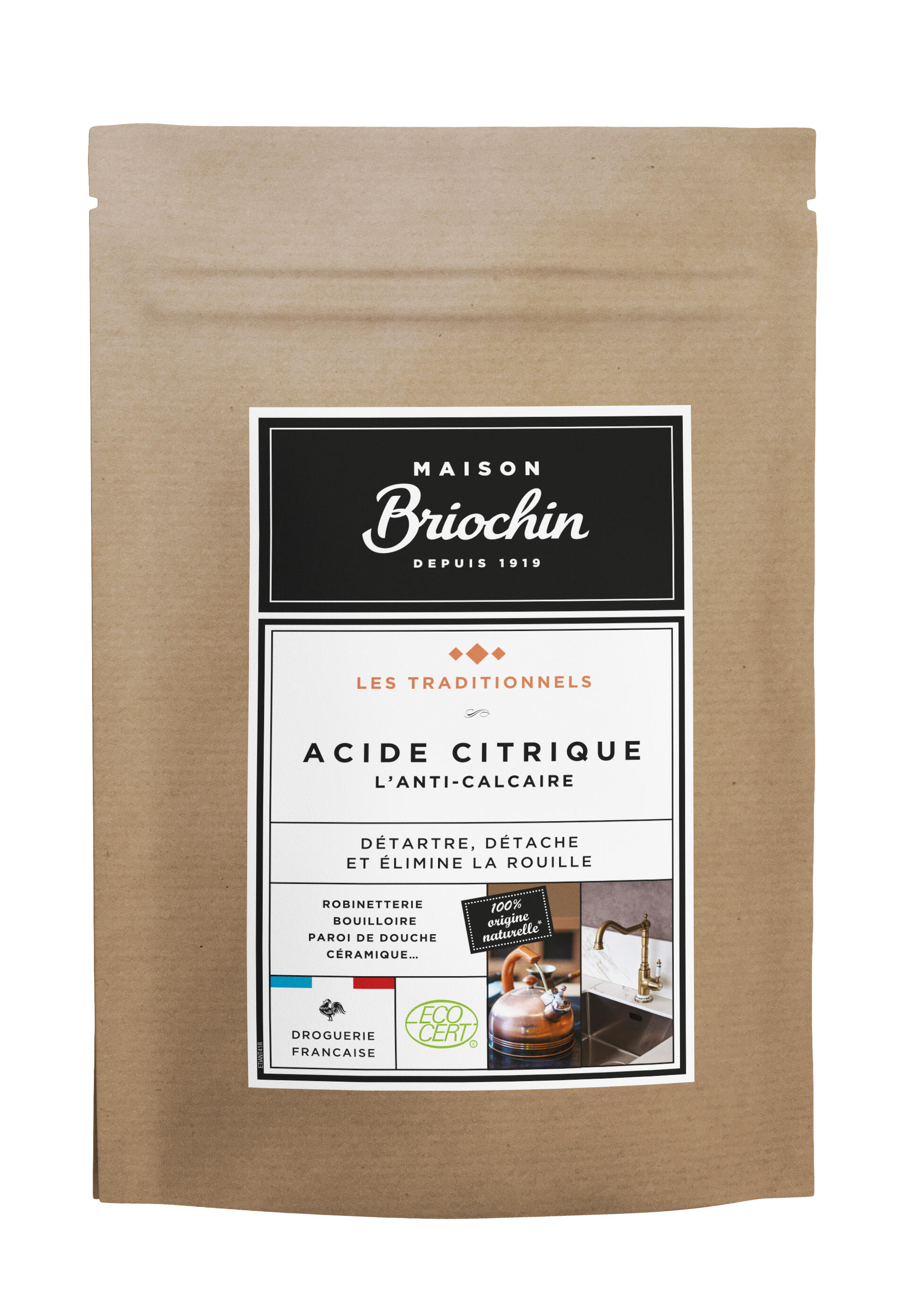 Acide Citrique En Poudre Jacques Briochin 900g - Nettoyant Naturel Détartrant Anti-Rouille - Fabriqué En France ECOCERT