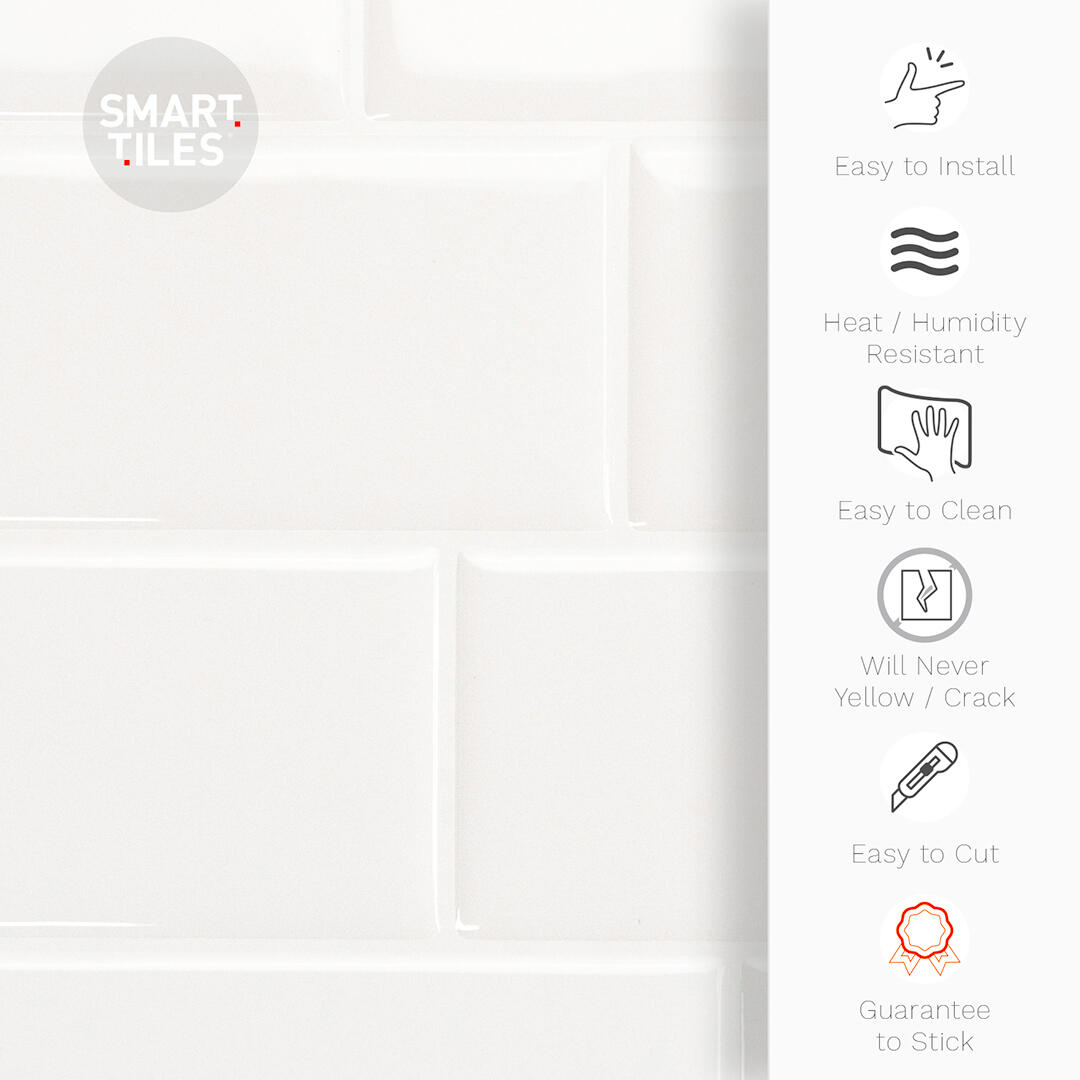 lot de 4 adhésifs décoratifs, Métro, blanc, 29.36X21.9 cm - 9