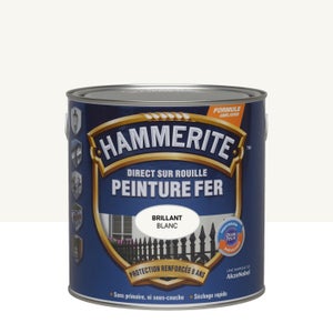 Peinture extérieure fer HAMMERITE blanc brillant 2.5l