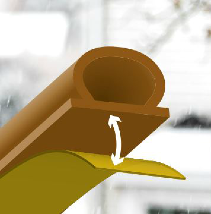 Joint de porte et fenêtre AXTON 1 à 7 mm, L.6 m marron - 3