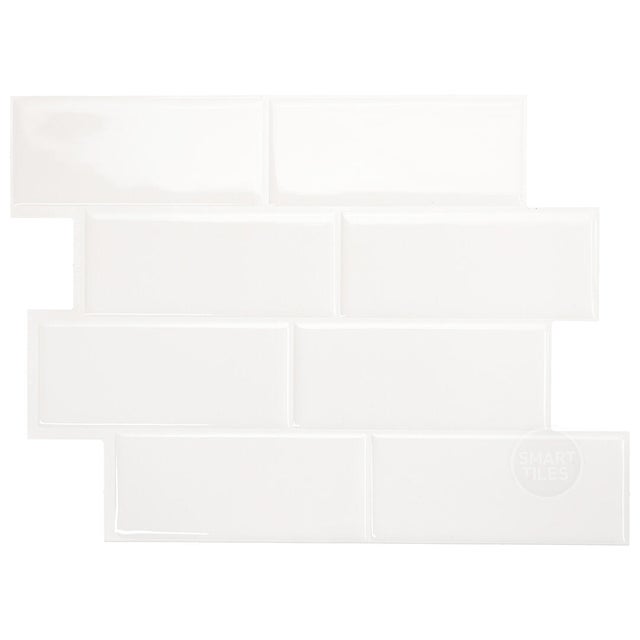 lot de 4 adhésifs décoratifs, Métro, blanc, 29.36X21.9 cm