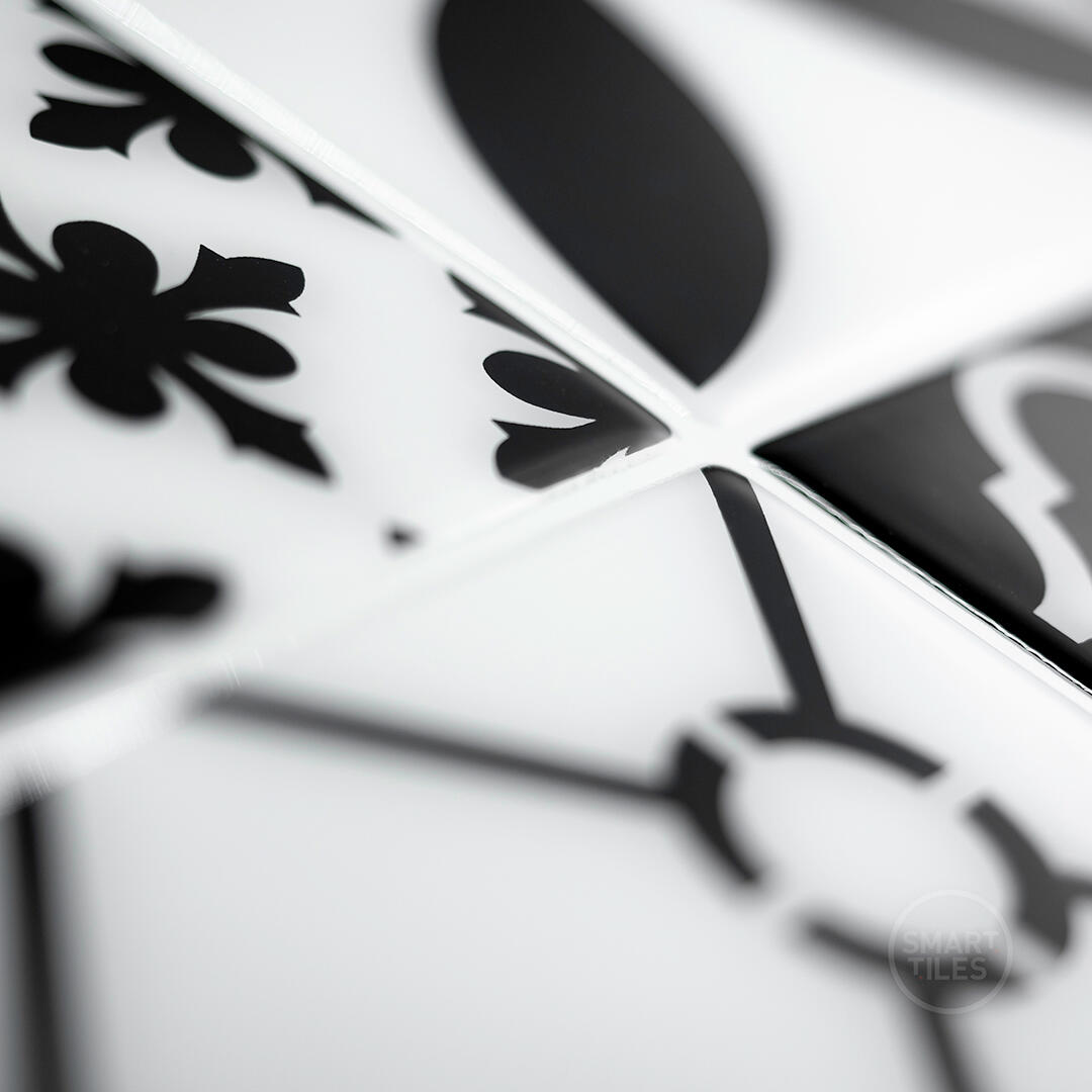 Lot de 4 adhésifs décoratifs, Vintage Bilbao, gris, 22.86X22.86 cm - 4