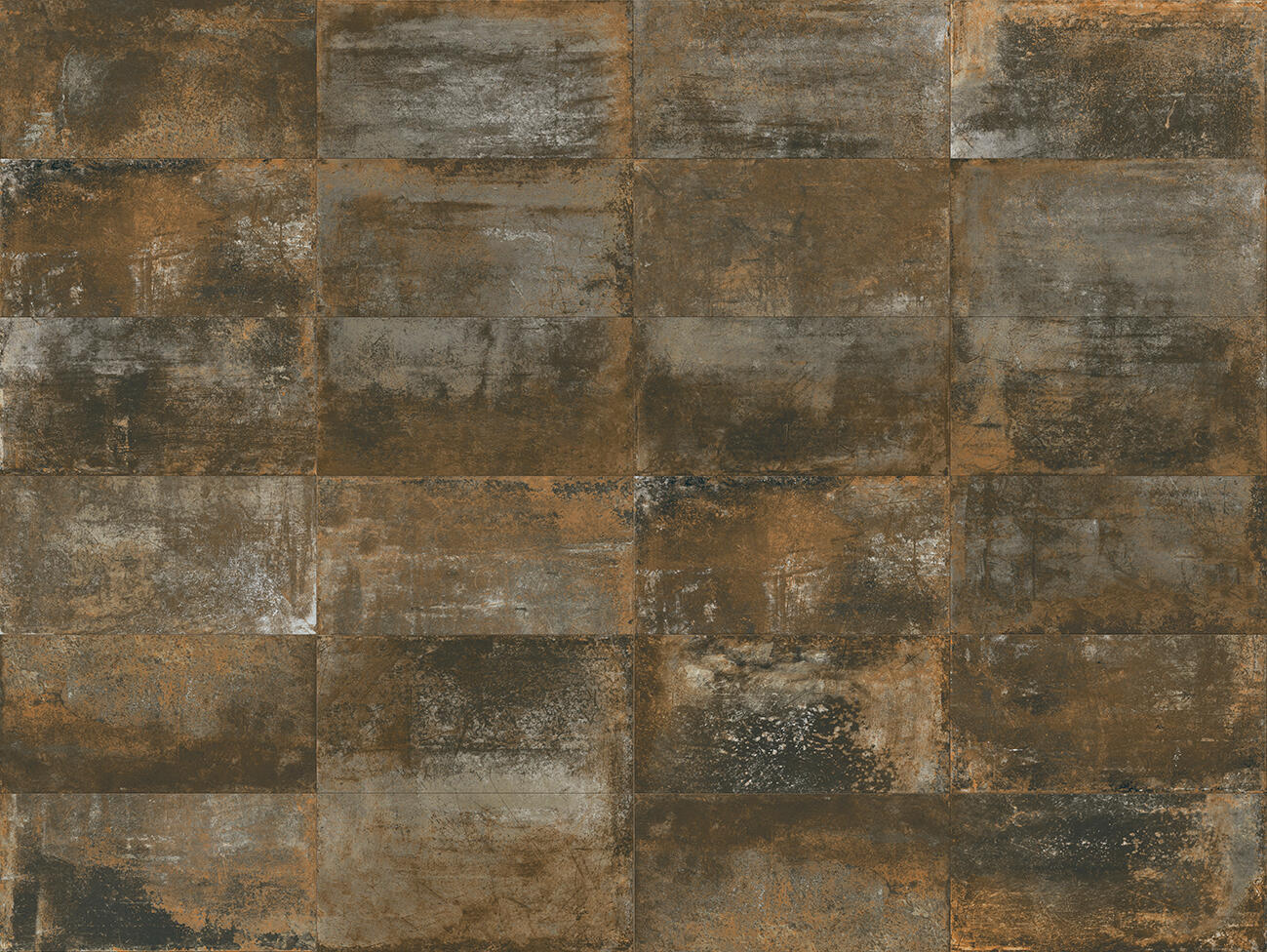 Carrelage mur intérieur / sol intérieur effet métal rouille Oxy l.30.5 x L.61 cm - 2