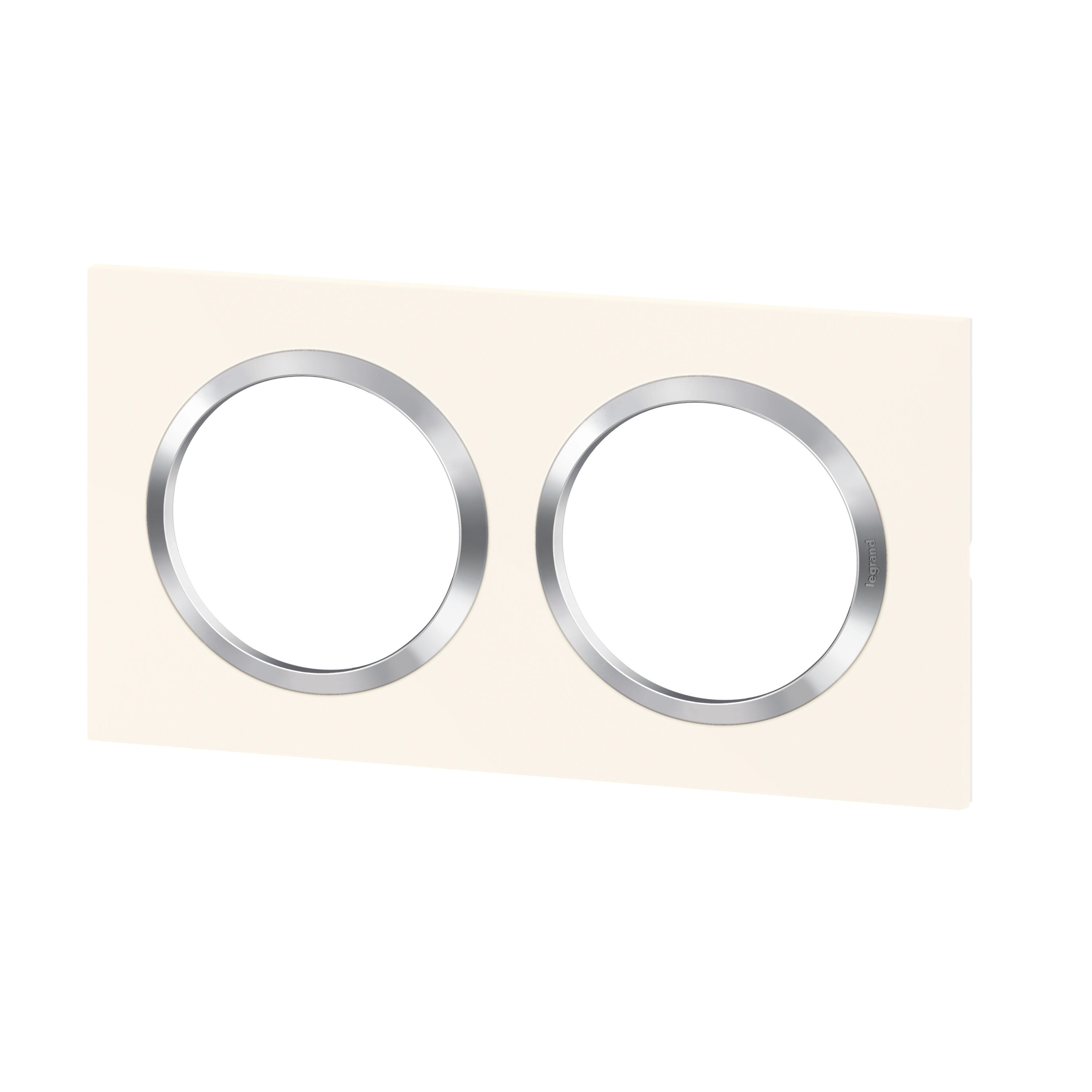 Plaque double Dooxie, LEGRAND, blanc chromé - 3