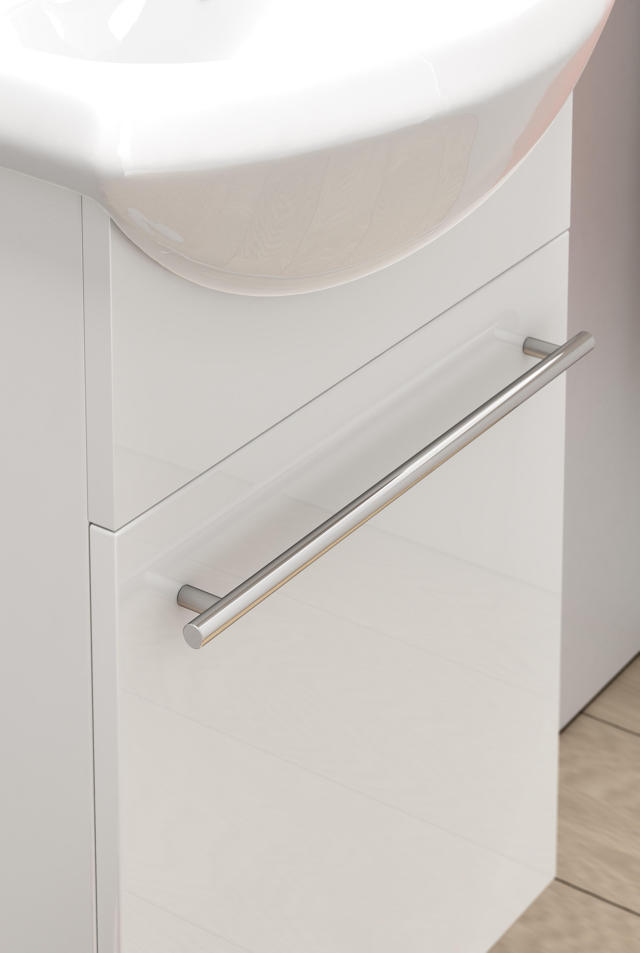 Meuble lave-mains vendu monté, 1p l.42 x H.60 x P.25 cm, imitation bouleau, Aroa - 3