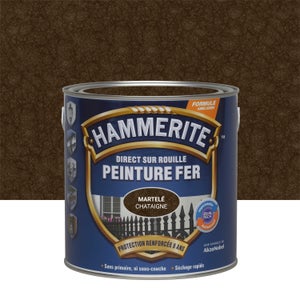Peinture extérieure fer Martelé HAMMERITE châtaigne mat  2.5l