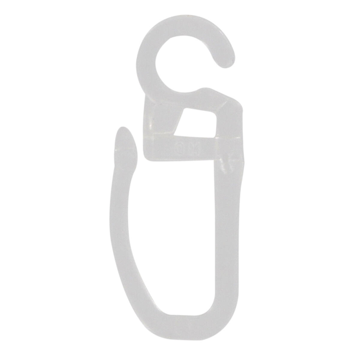 Lot de 12 anneaux pour tringle à rideau Clip 20 mm polypropylène transparent bru - 3