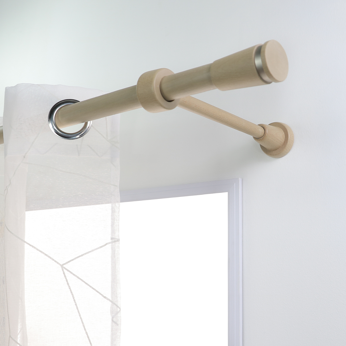 Support tringle à rideau Design, 28 mm chêne clair peint INSPIRE - 3
