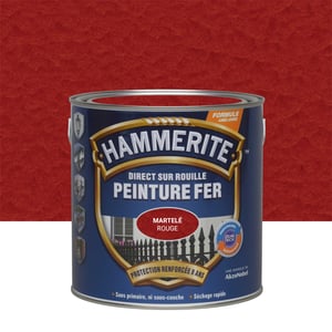 Peinture extérieure fer Martelé HAMMERITE rouge mat  2.5l