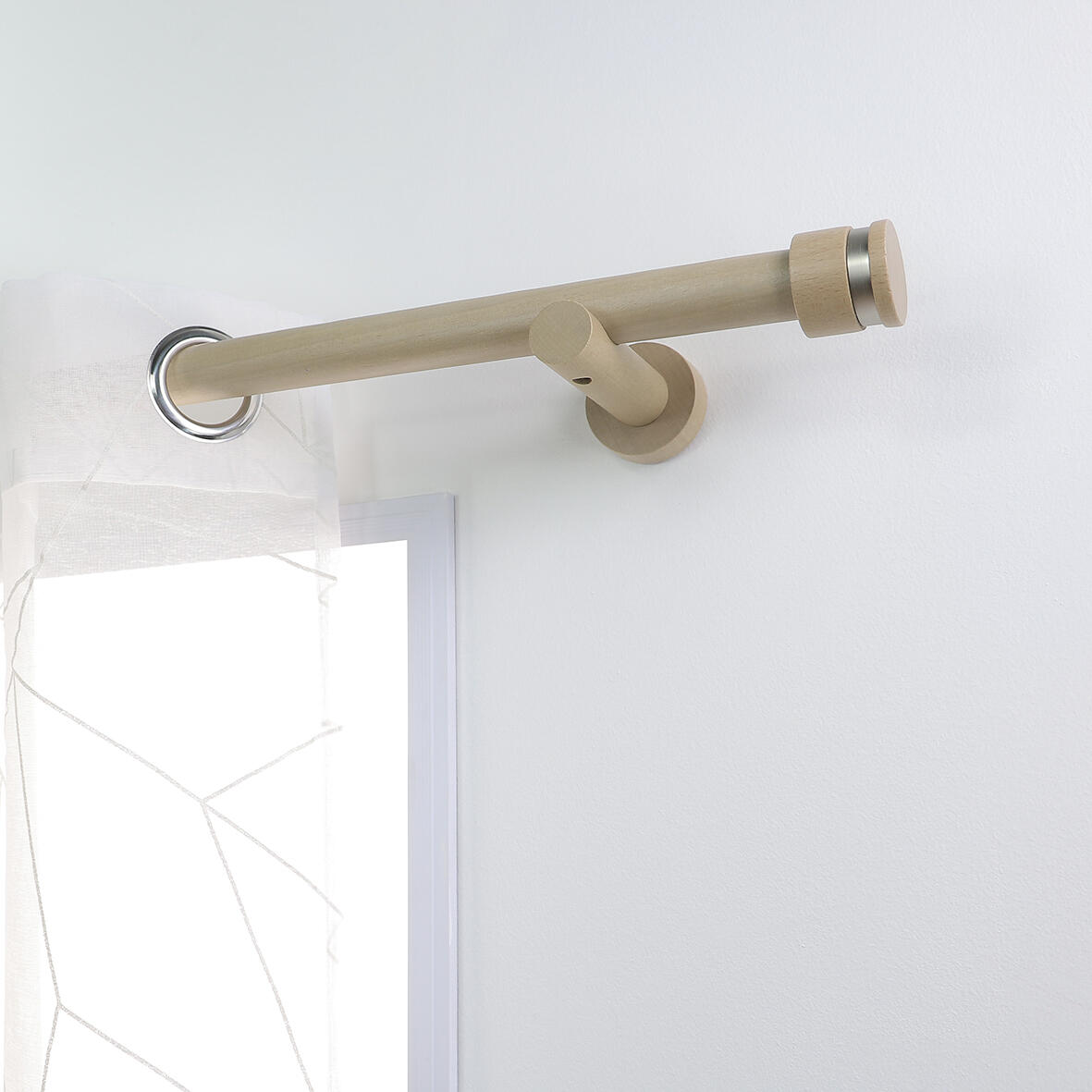Support tringle à rideau Design, 28 mm décor chêne clair INSPIRE - 3