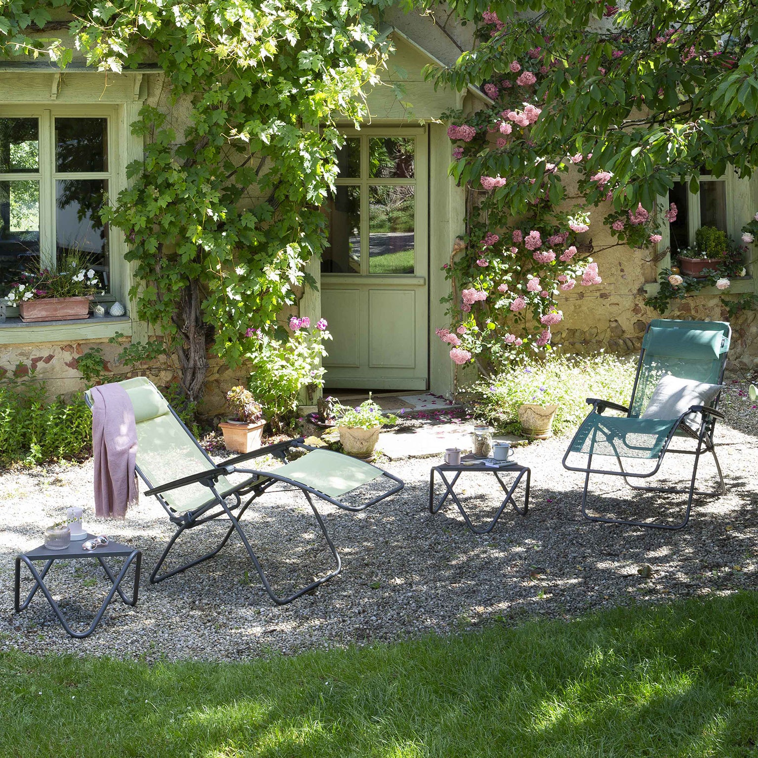 Bain de soleil sans coussin en acier LAFUMA MOBILIER Batyline vert - 2